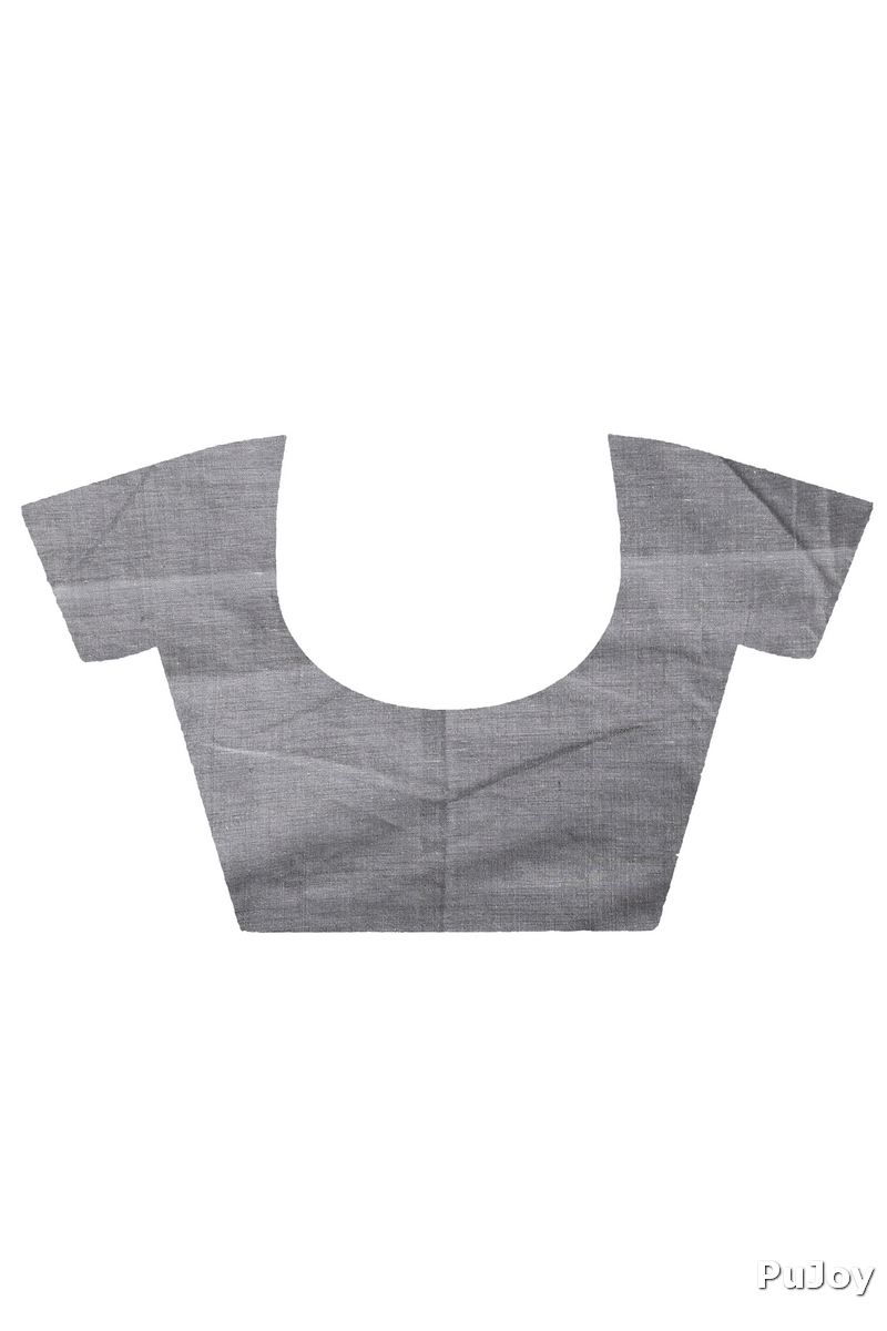 Grey Pure Cotton Kesh Than Hand Loom Saree (5234)