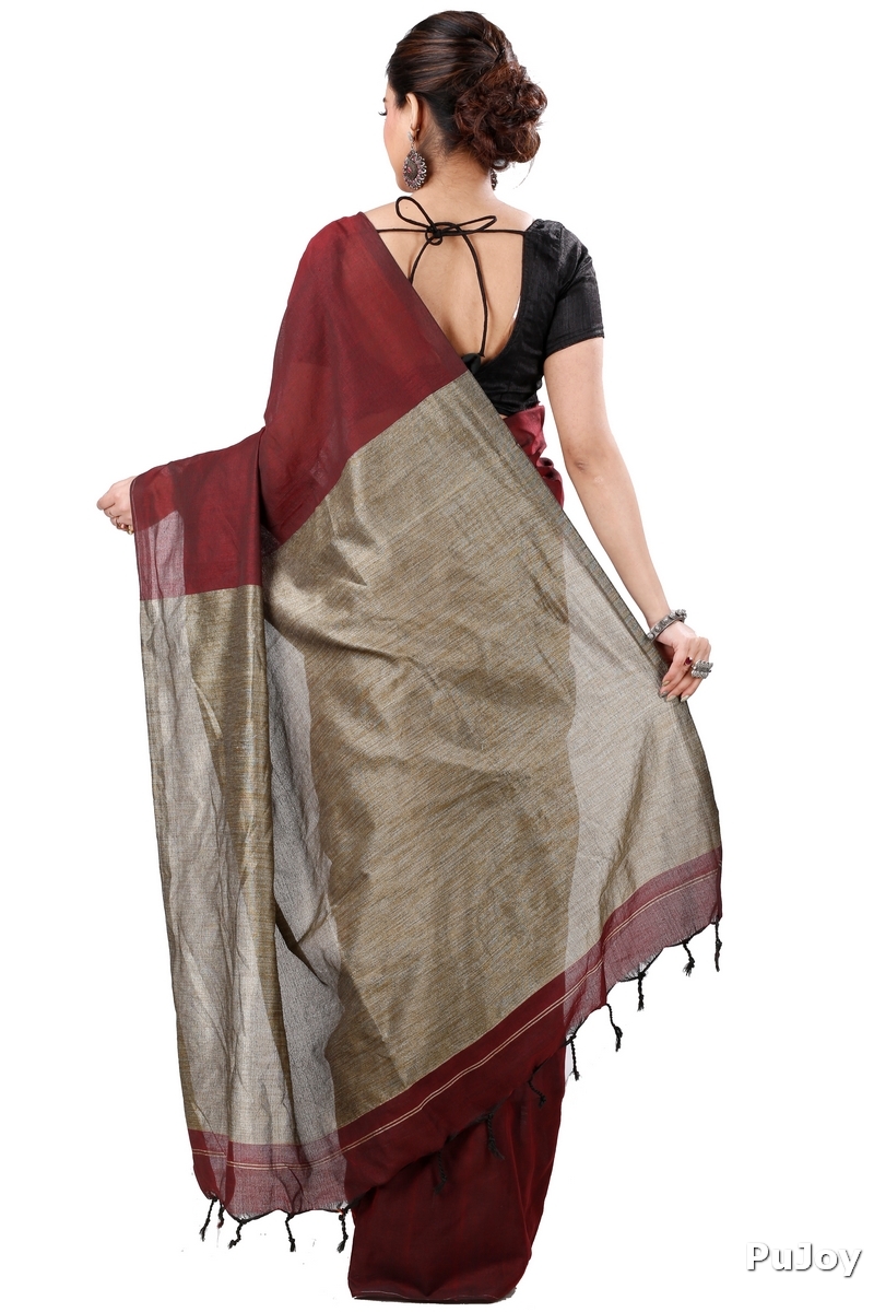 Merron Pure Cotton Kesh Than Hand Loom Saree (5235)