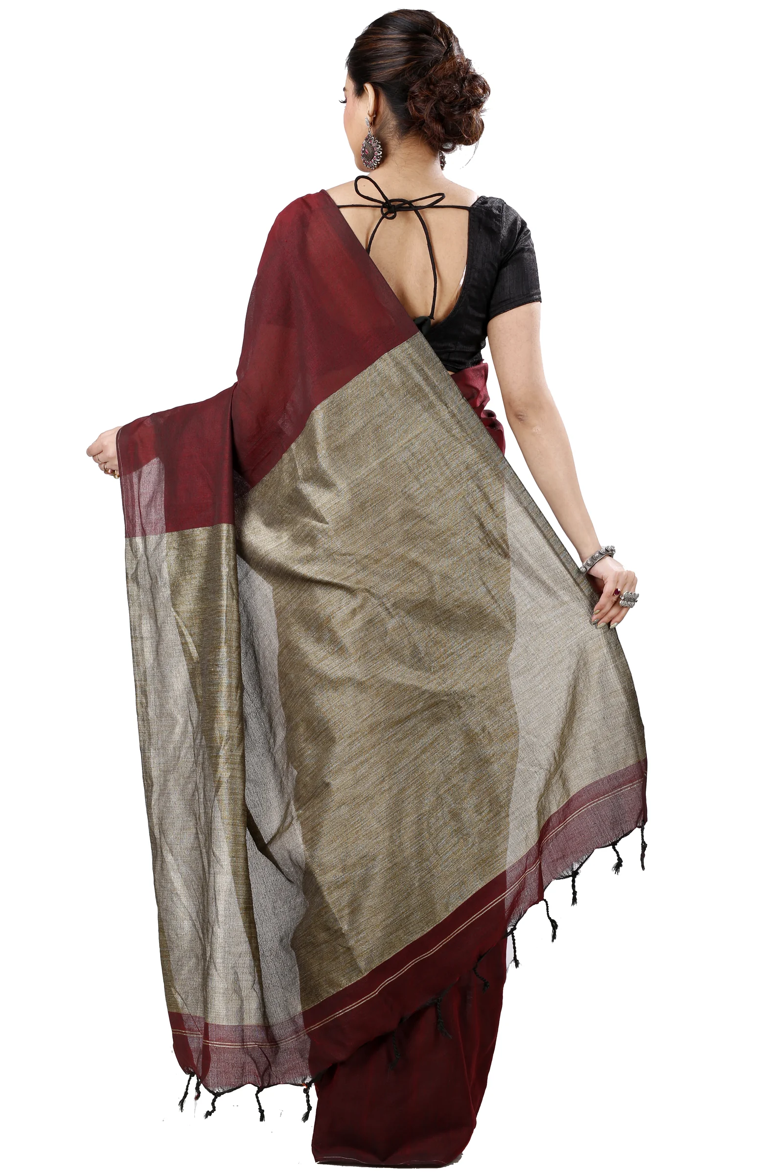 Merron Pure Cotton Kesh Than Hand Loom Saree (5235)