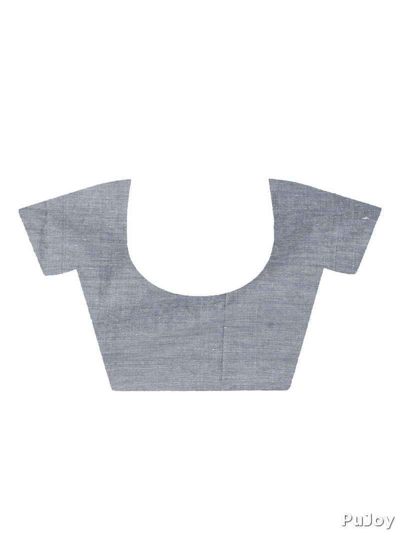 Grey Pure Cotton ThanKhadi Hand Loom Saree (5240)