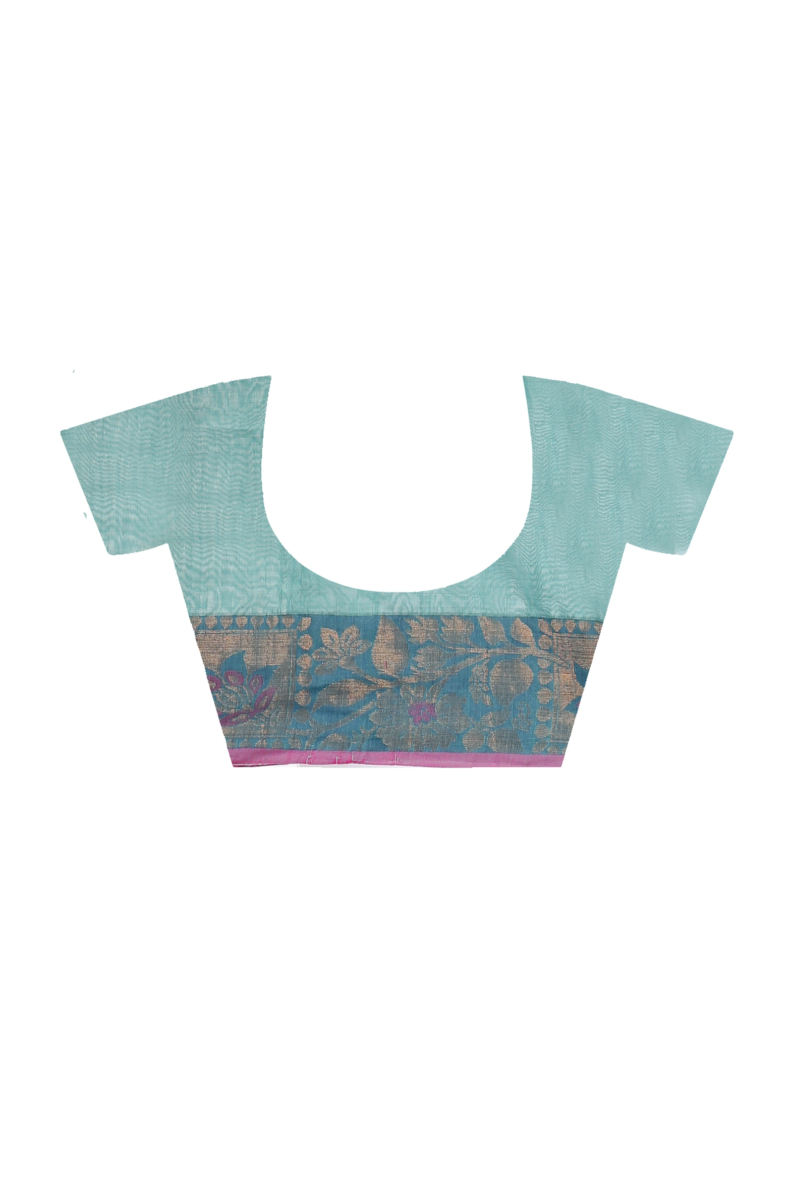 See Green Pure Cotton Swarno Hand Loom Saree (5251)