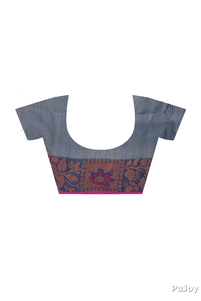 Green Pure Cotton Swarno Hand Loom Saree (5252)