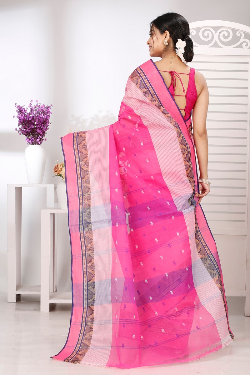 Pink Pure Cotton Suto Tant Saree (5265)