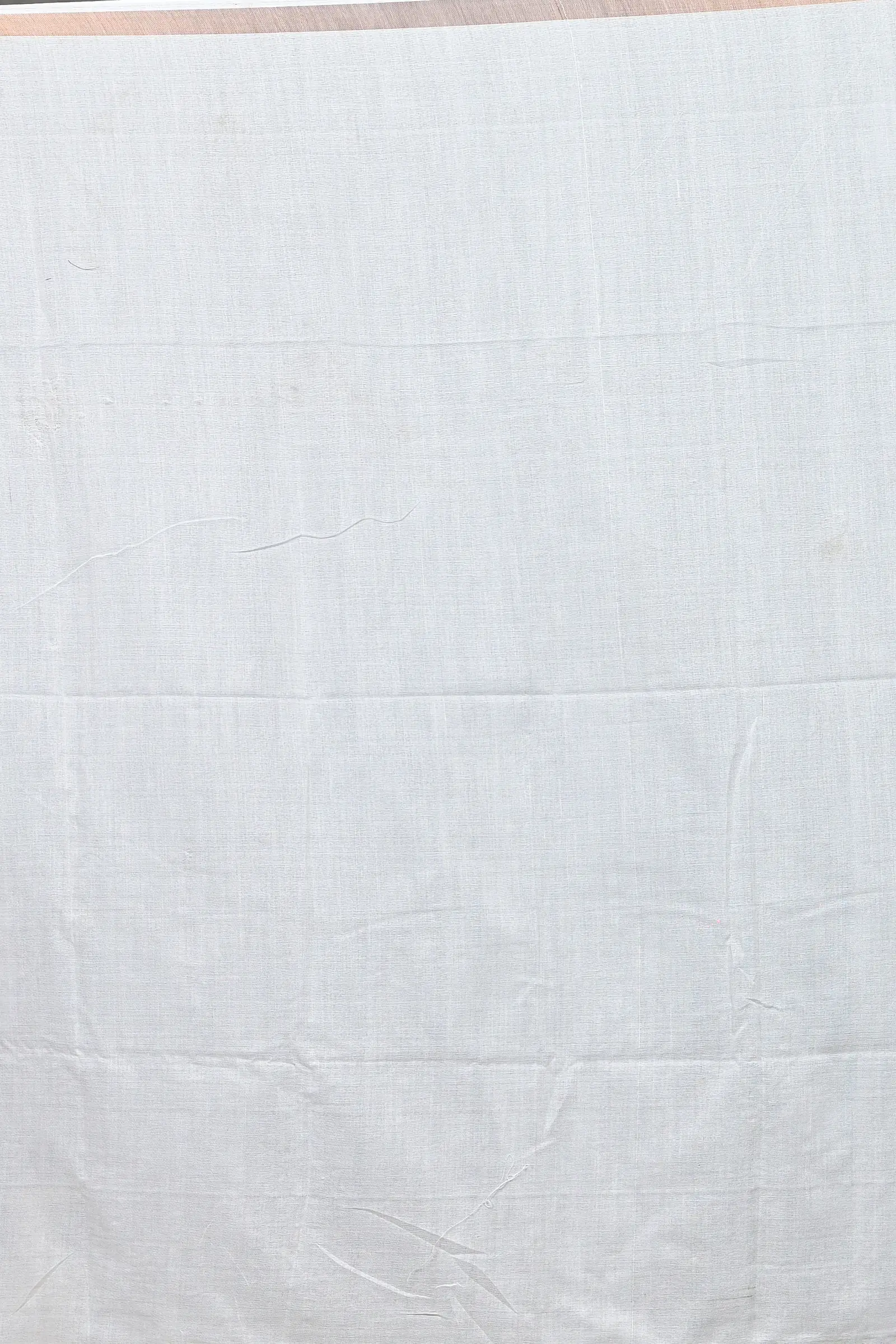 White Cotton Blended Paru Hand Loom Saree (529)