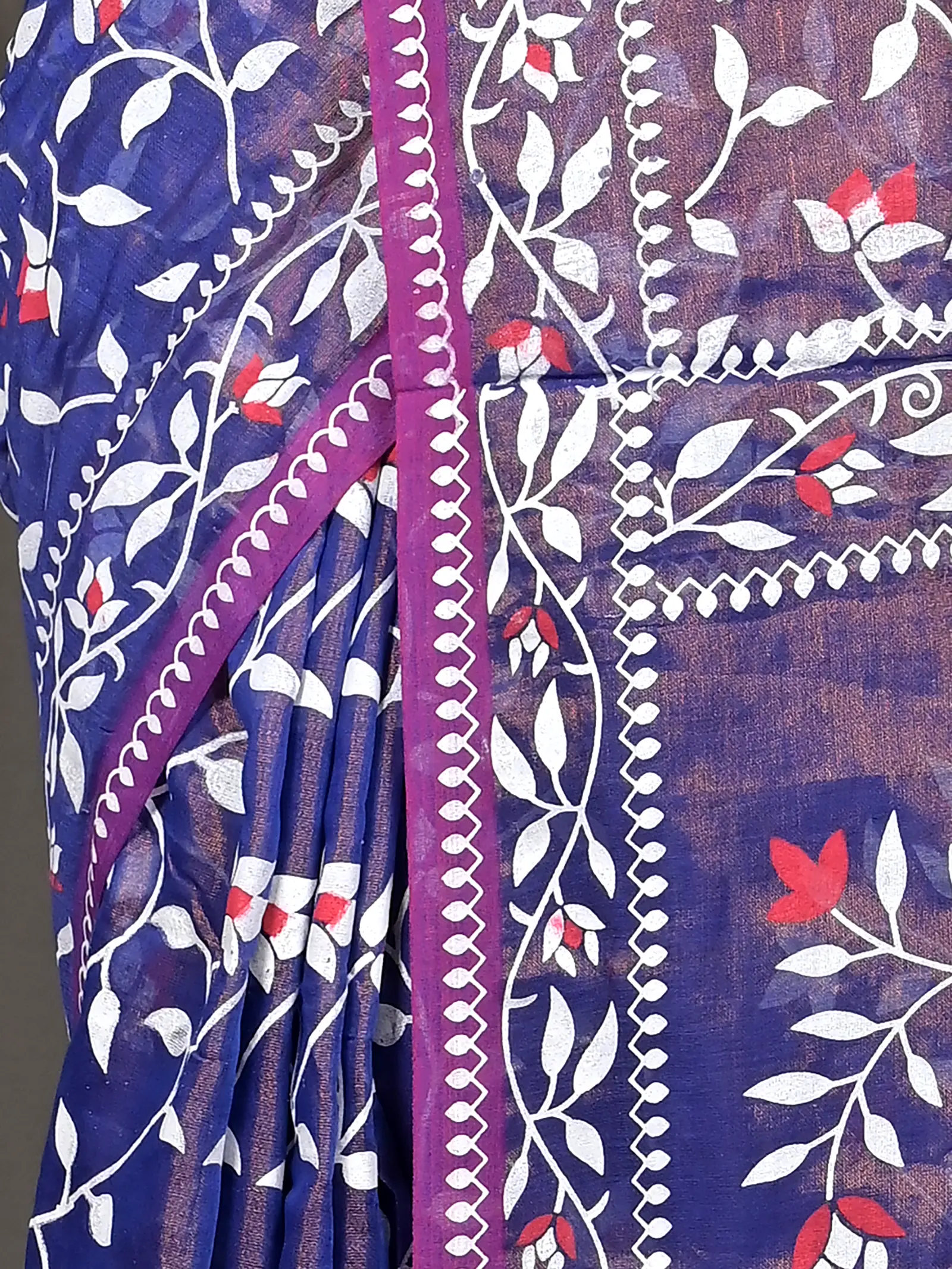 Violet Cotton Parbun Handloom Saree  (53)