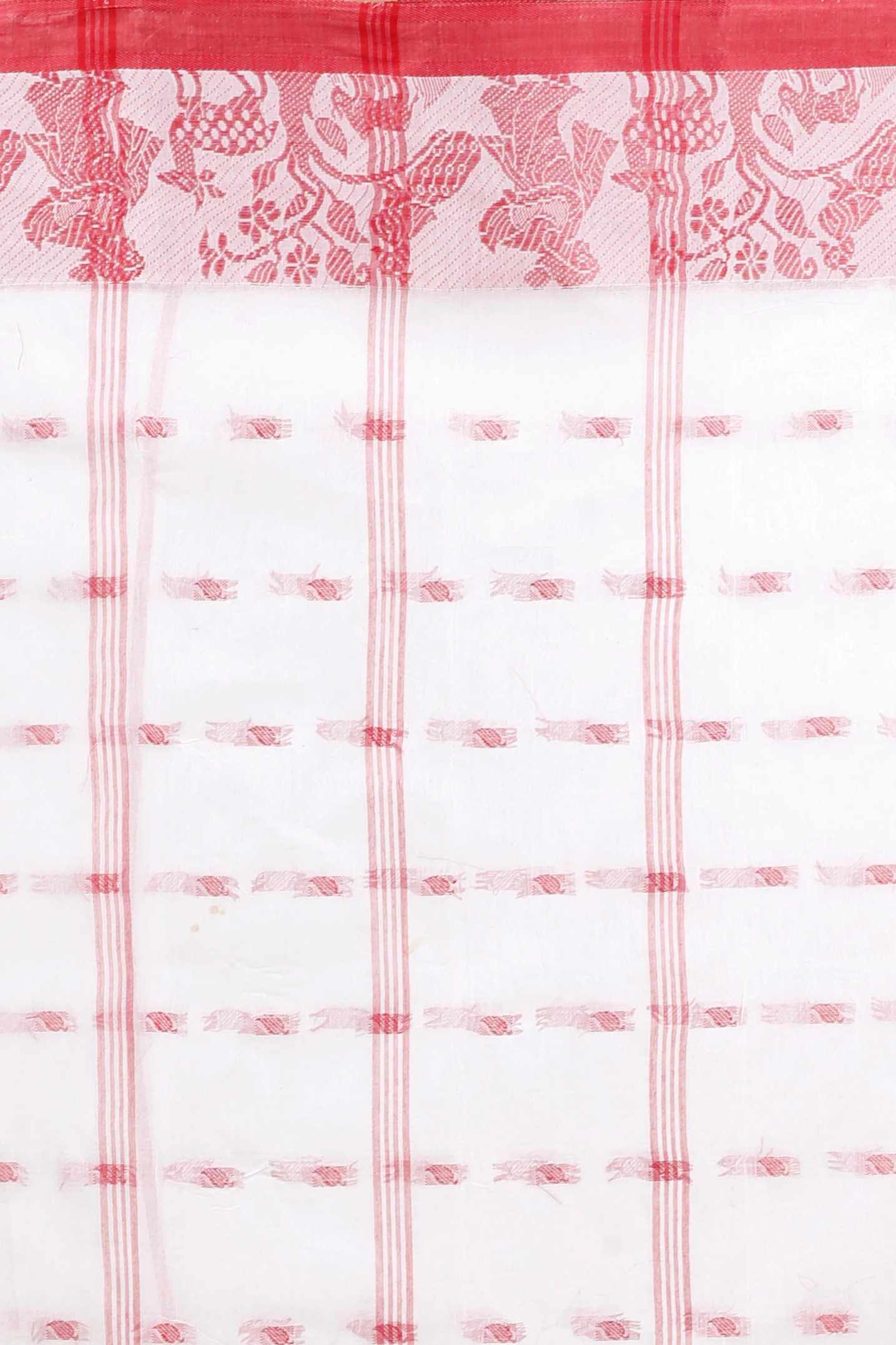 White Pure Cotton ParSakuntala Tant Saree (535)