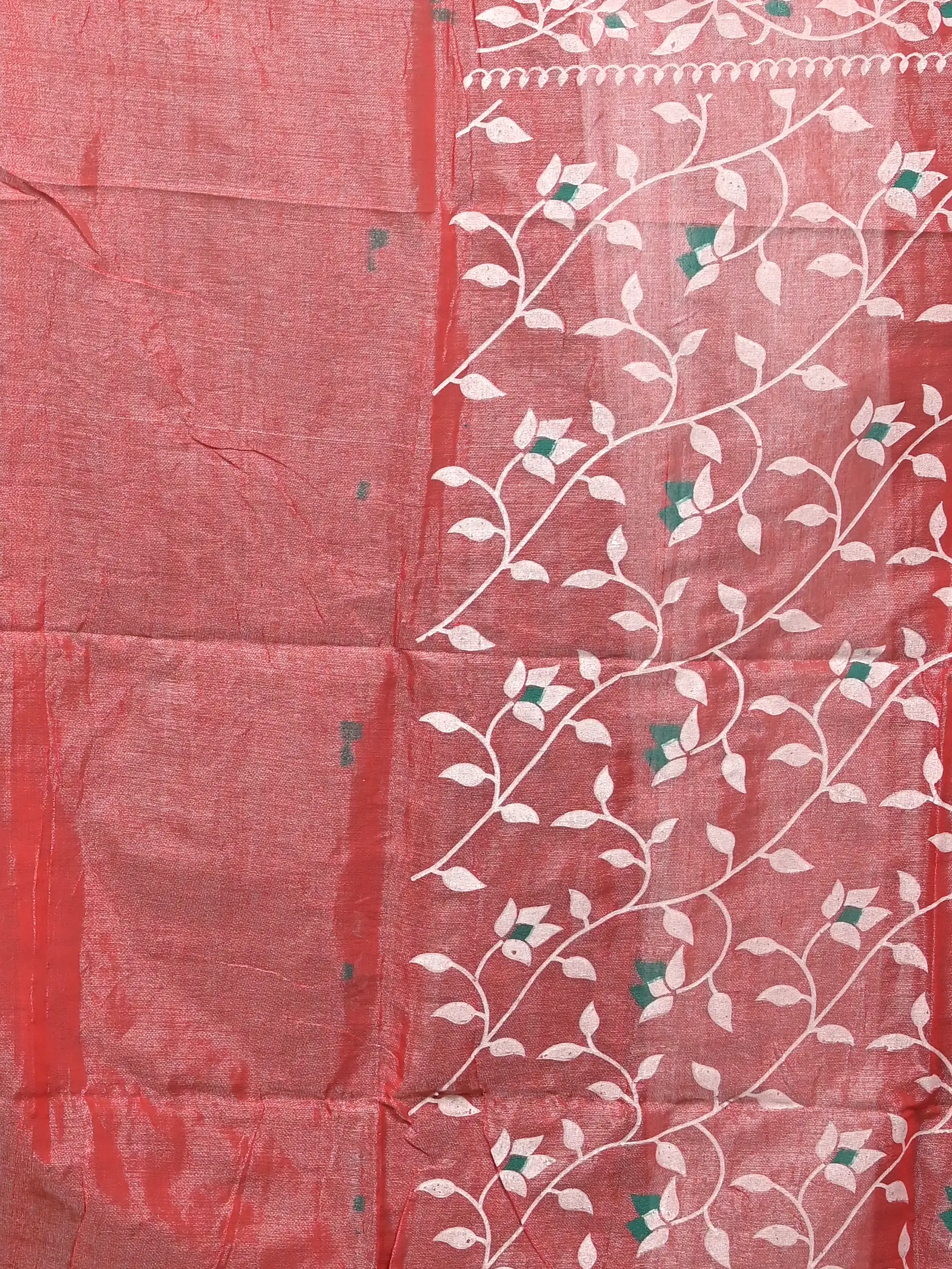 Red Cotton Parbun Handloom Saree  (54)