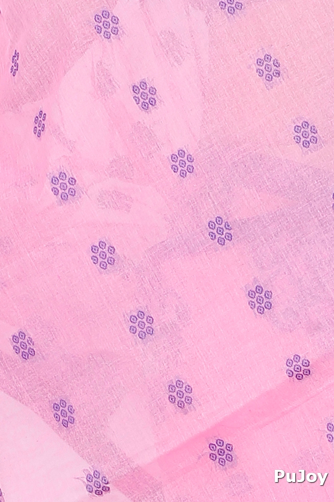 Pink Pure Cotton Botgach Tant Saree (543)