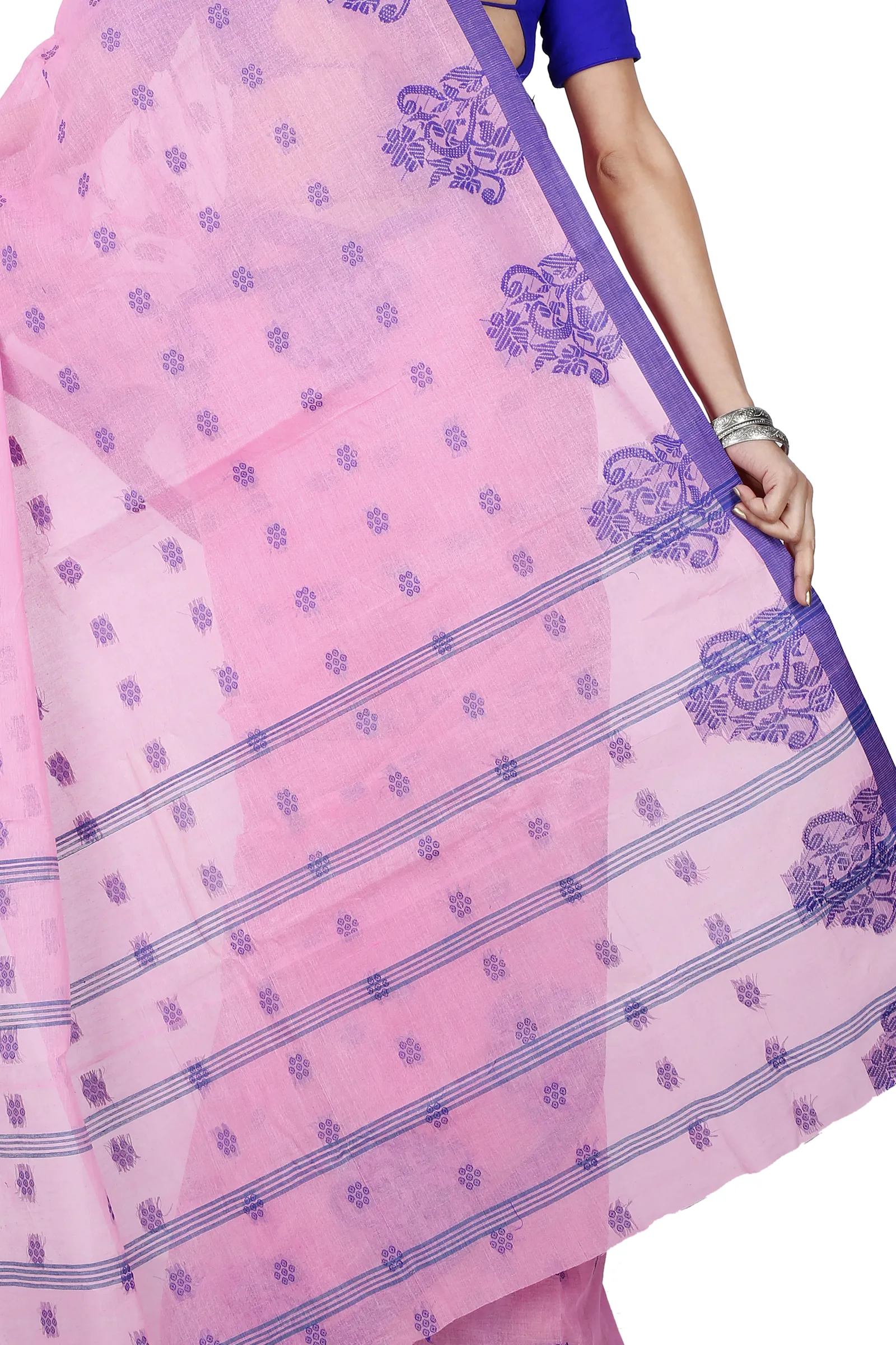 Pink Pure Cotton Botgach Tant Saree (543)