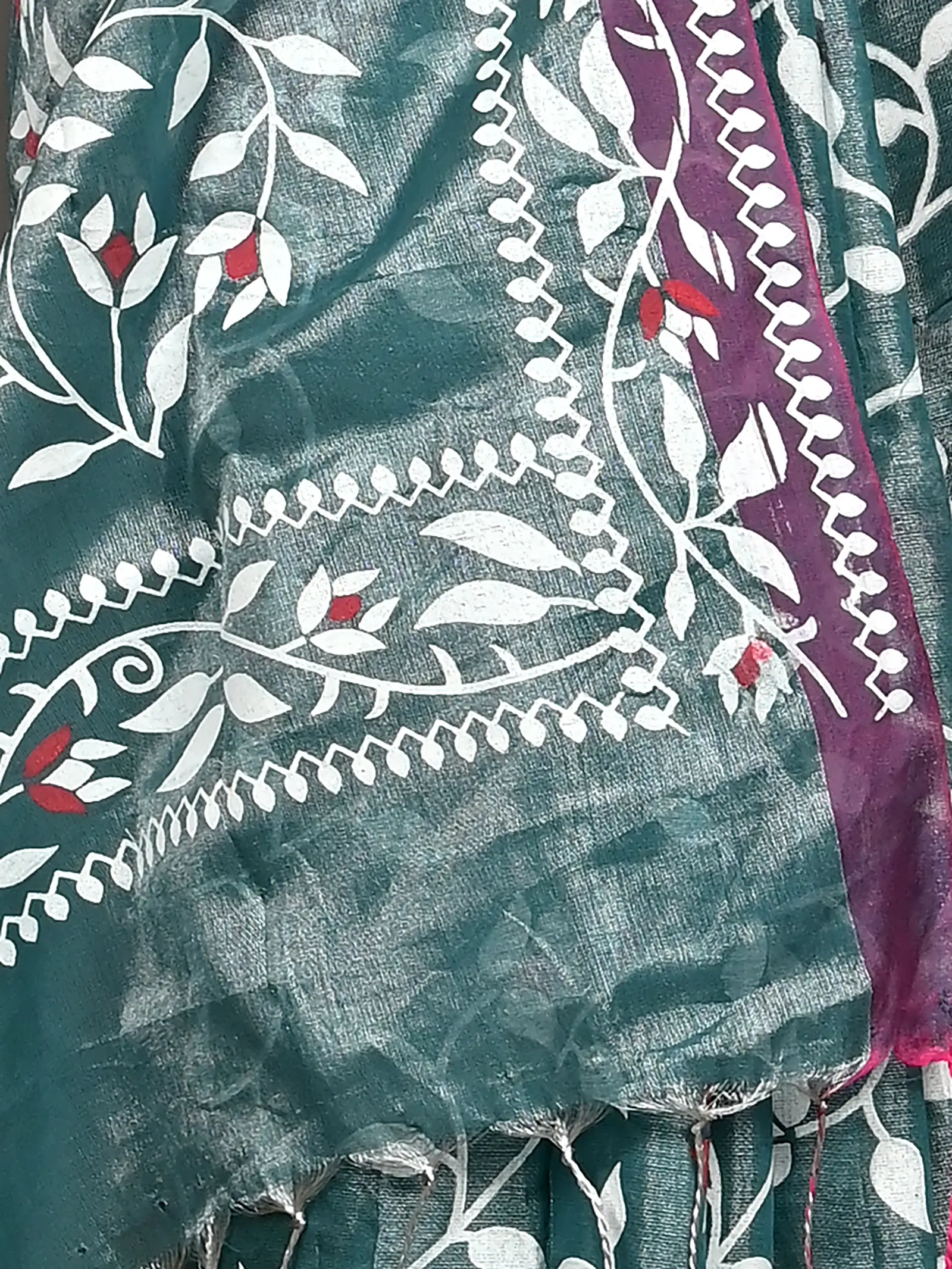 Green Cotton Parbun Handloom Saree  (55)