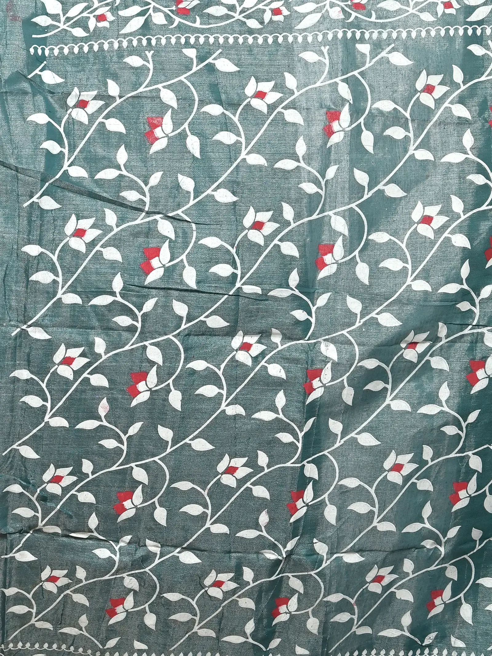 Green Cotton Parbun Handloom Saree  (55)