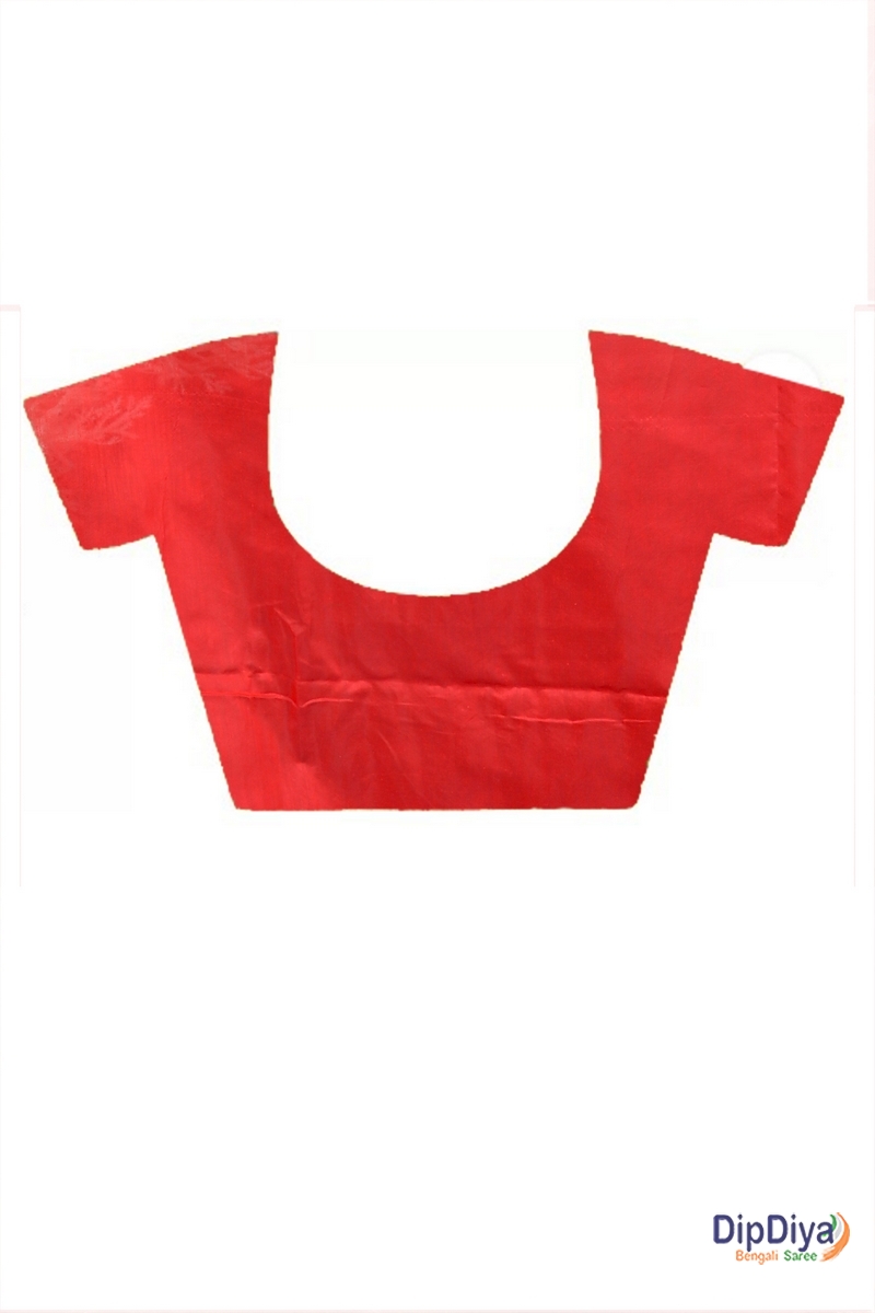 Red White Cotton Blended Parv Jamdani Saree (559)