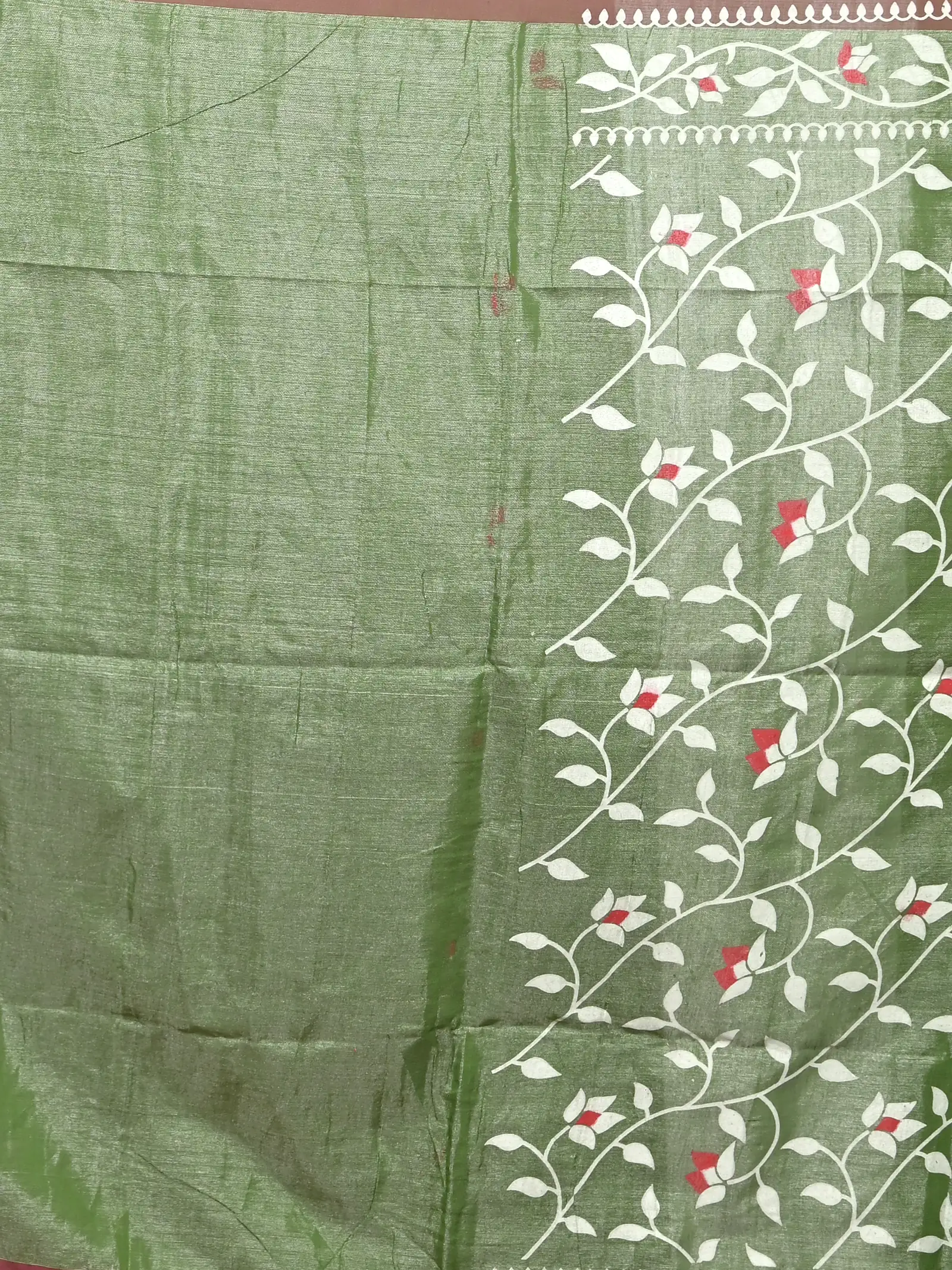 Green Cotton Parbun Handloom Saree  (56)