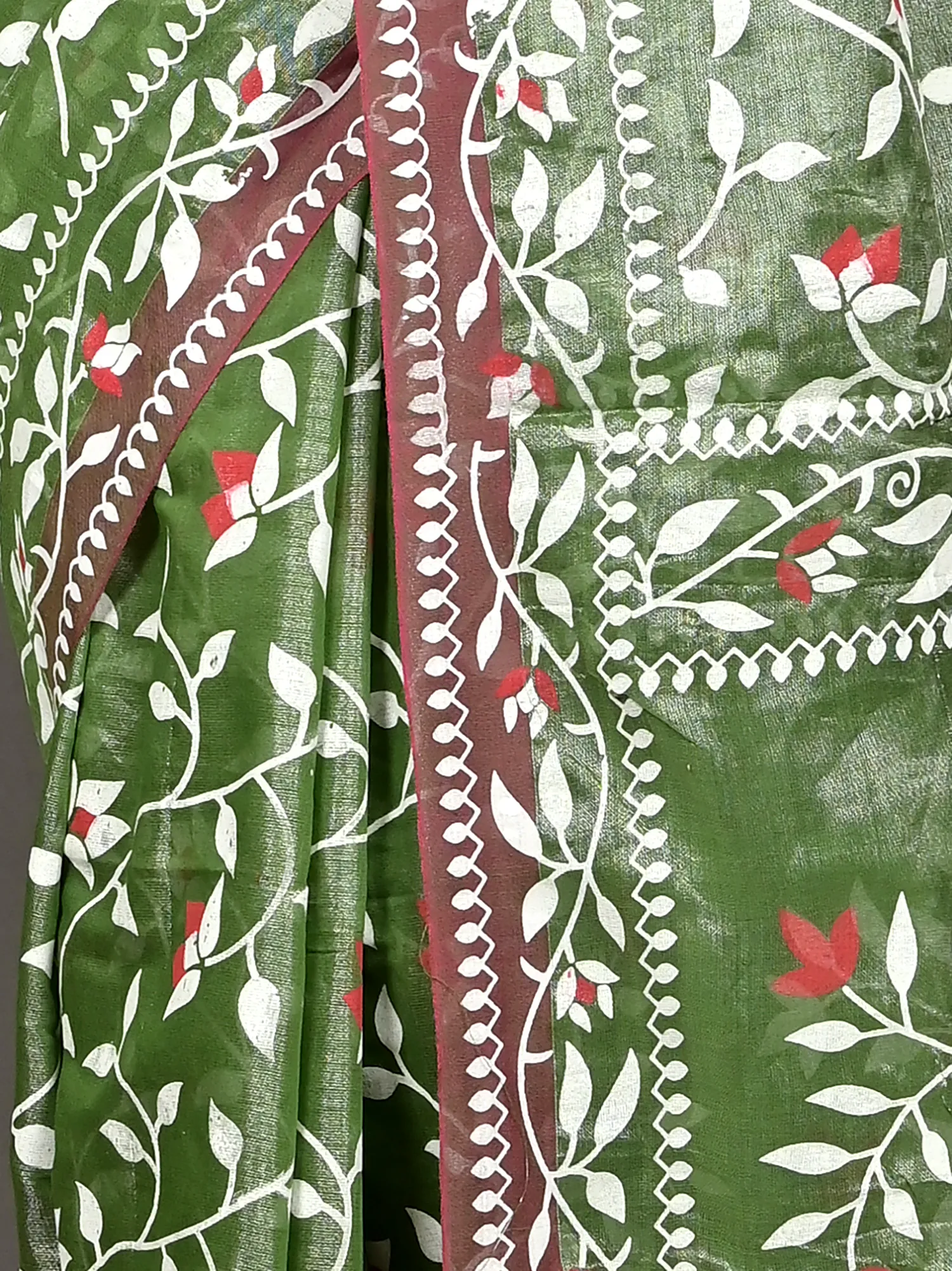 Green Cotton Parbun Handloom Saree  (56)