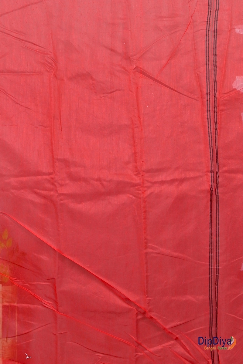 Maroon Cotton Blended Parv Jamdani Saree (561)