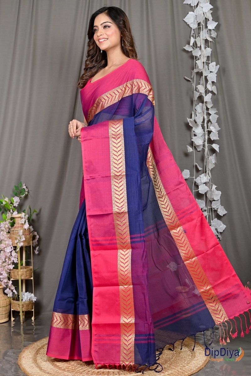 Naby Blue Pure Cotton Parvin Tant Saree (579)
