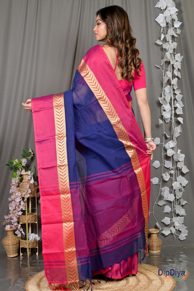 Naby Blue Pure Cotton Parvin Tant Saree (579)