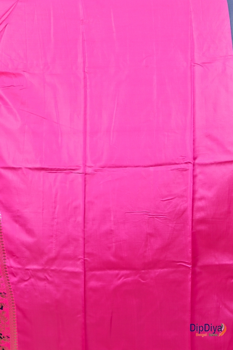 Violet Pink Cotton Silk Parza Baluchari Saree (584)