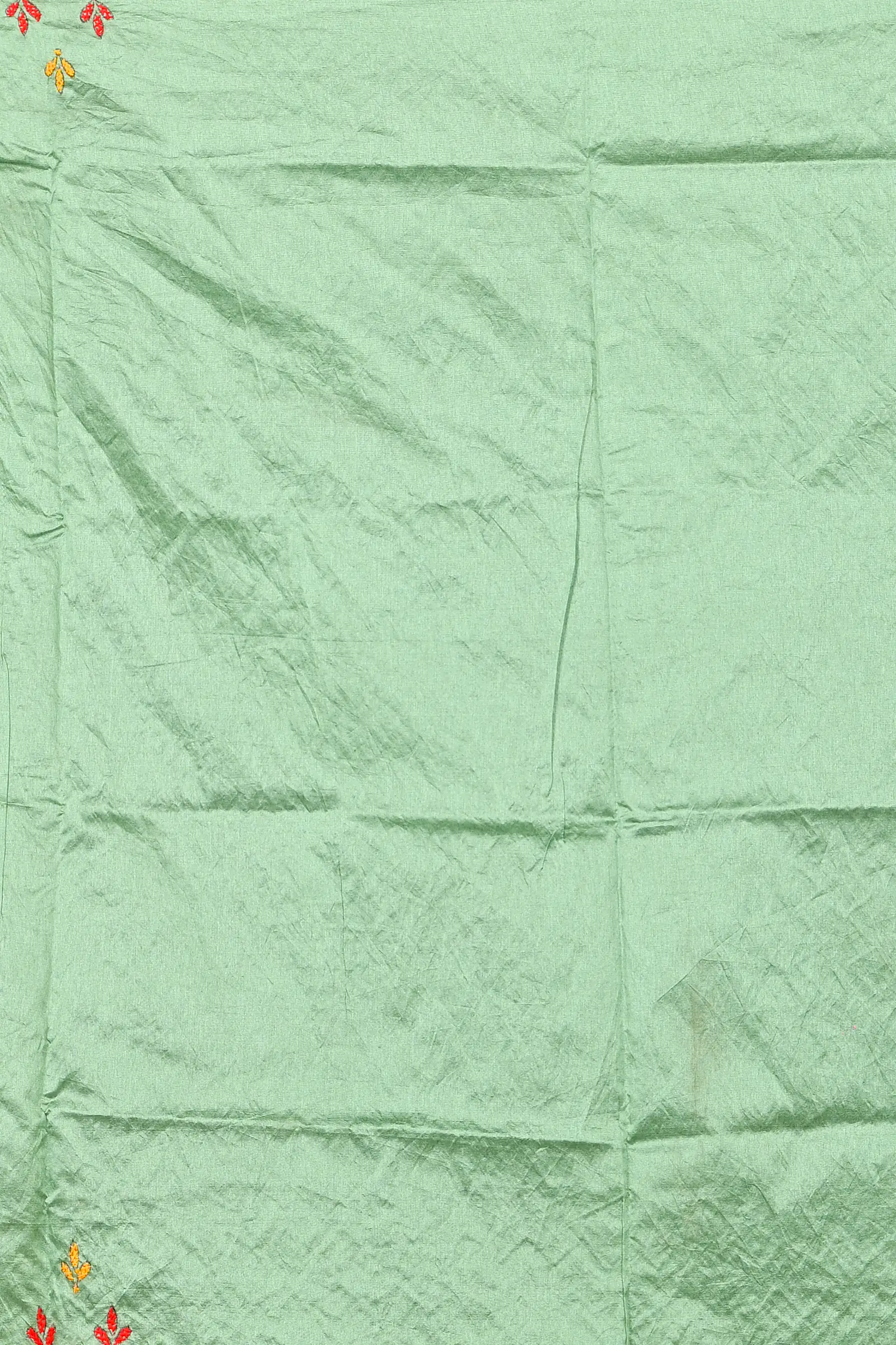 Emerald Green Cotton Blended Soumika Kantha Stitch Saree (592)