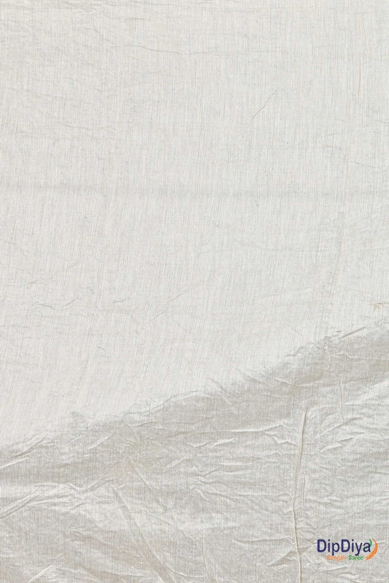 White Cotton Varitikath Kantha Stitch Saree (601)