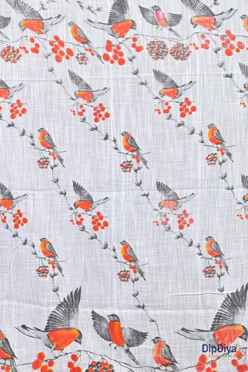 Multi-Coloured Cotton Variti pritat Printed Handloom Saree (606)