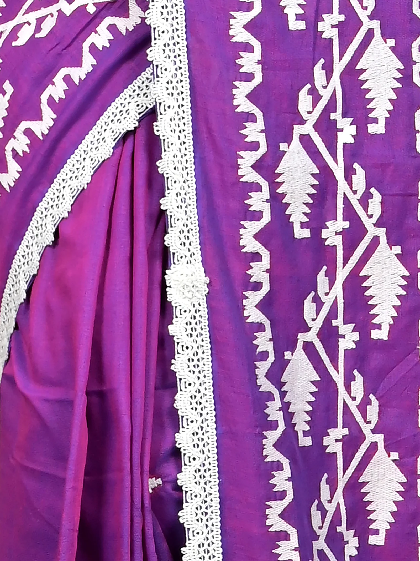Purple Cotton Parepu Handloom Saree  (61)