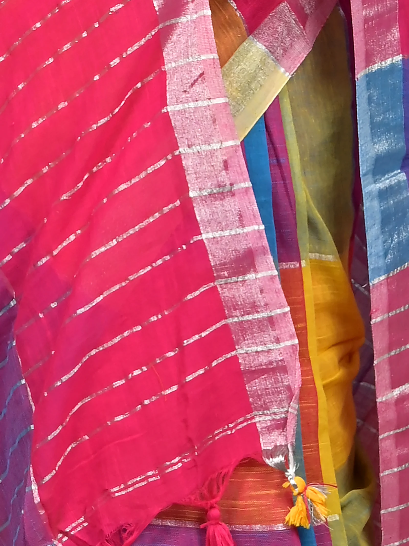 Multi-Coloured Cotton Souvon Handloom Saree  (616)