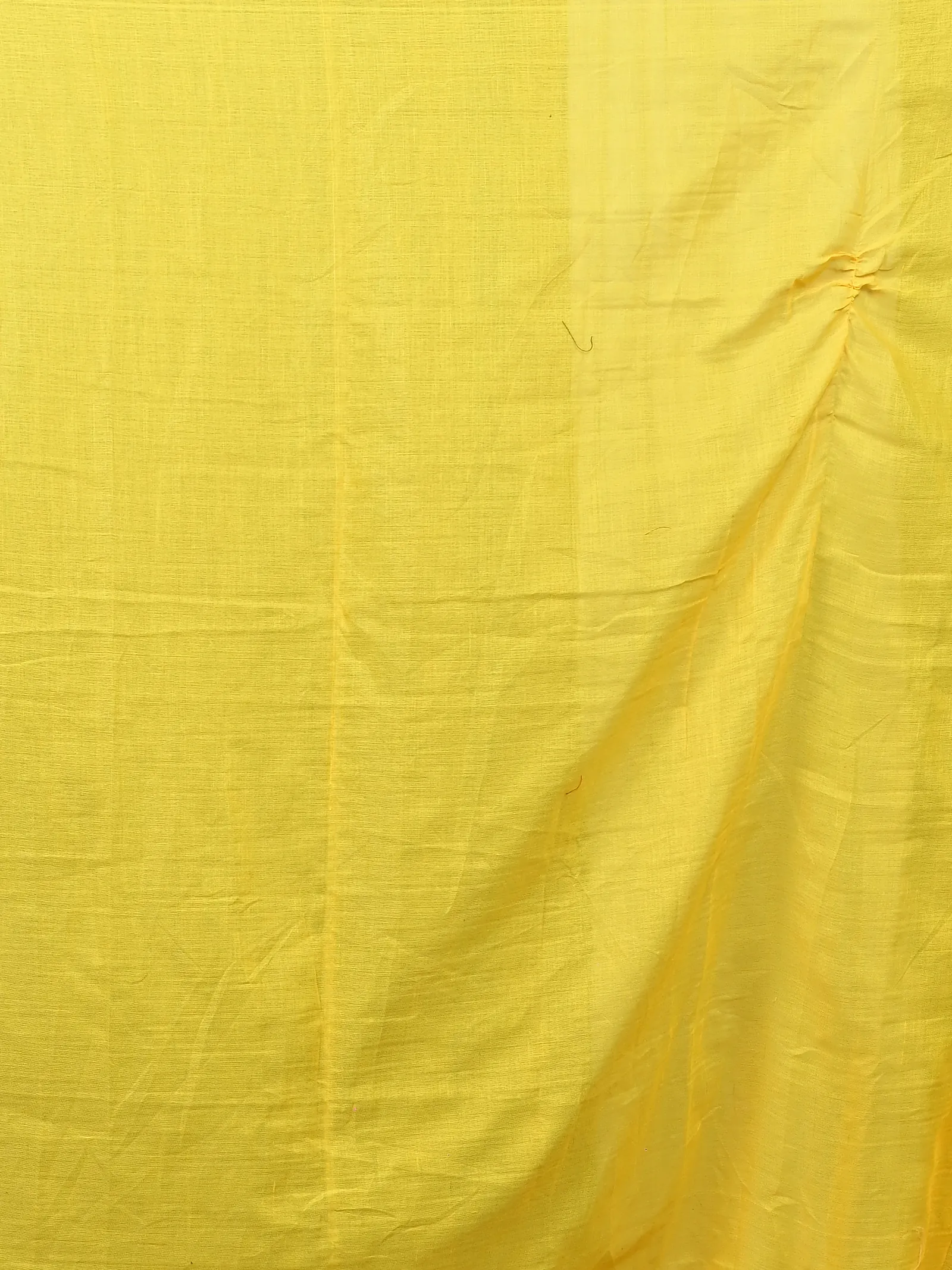 Yellow Red Blended Cotton Aplika Applique Saree  (619)