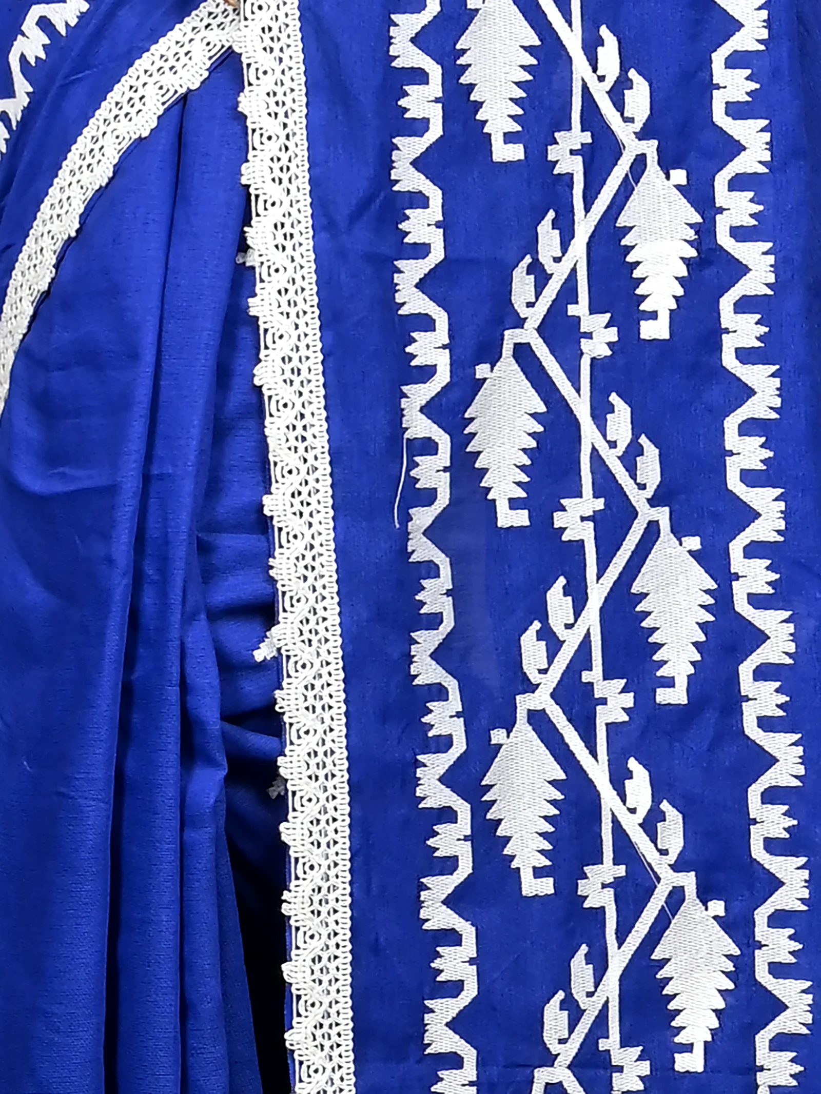 Naby Blue Cotton Parepu Handloom Saree  (62)