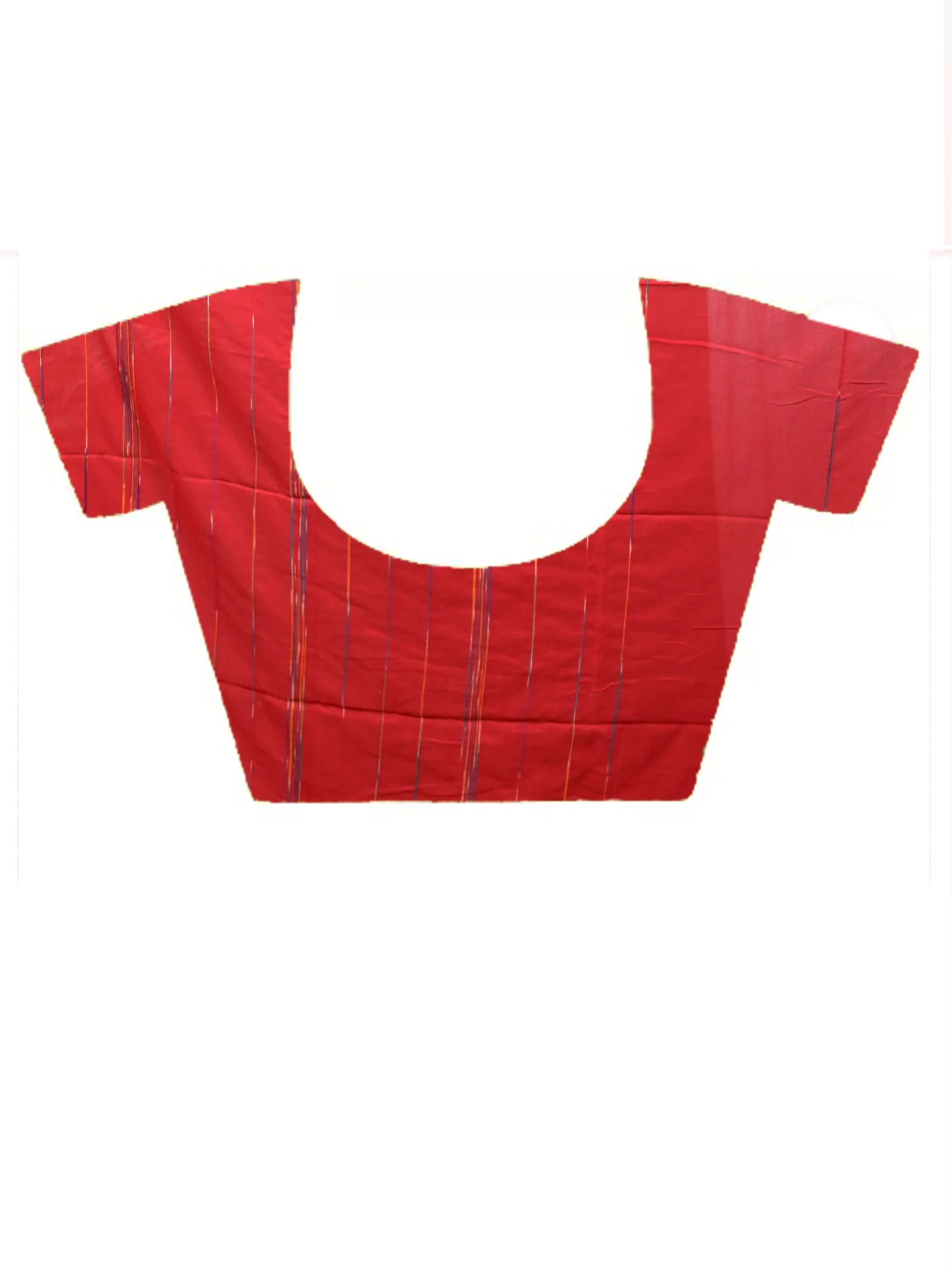Red Black Blended Cotton Aplika Applique Saree  (620)