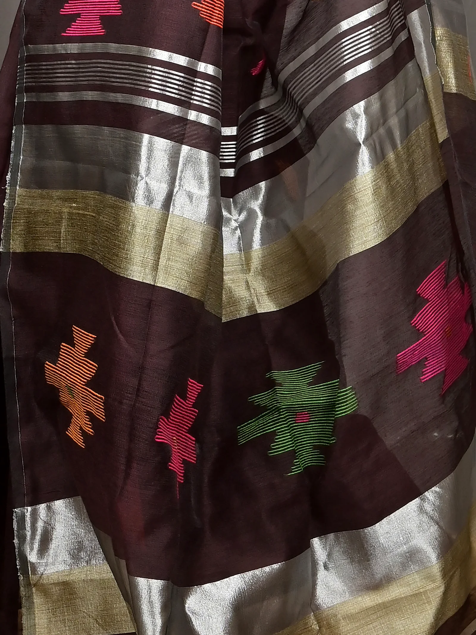 Maroon Cotton Soulik Handloom Saree  (621)