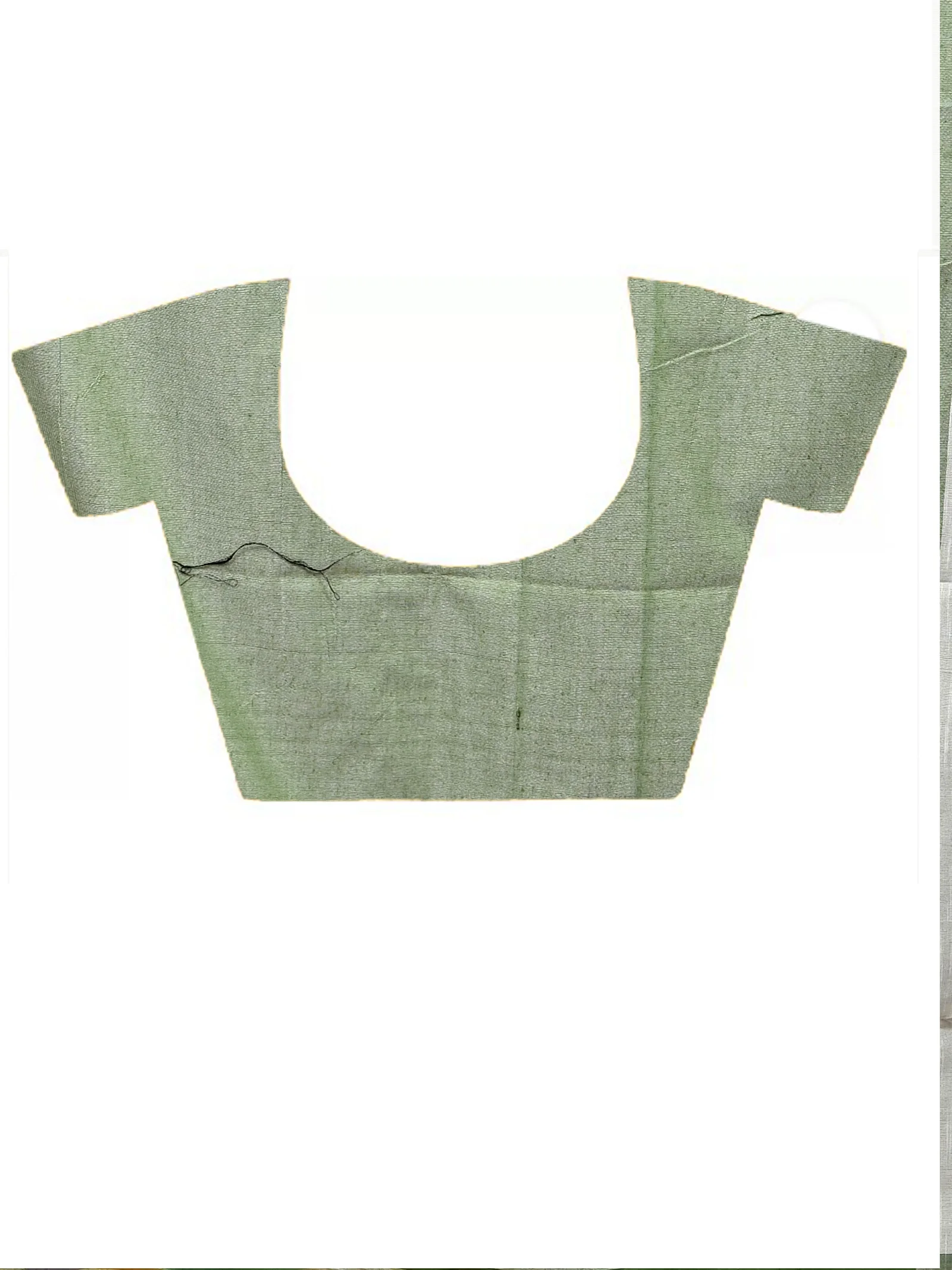 White Green Cotton Soukor Kotki Saree  (630)