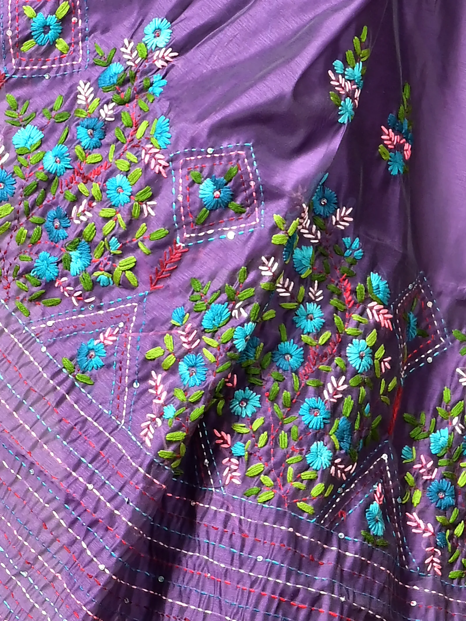 Dark Violet Cotton Soubun Kathan Saree  (636)