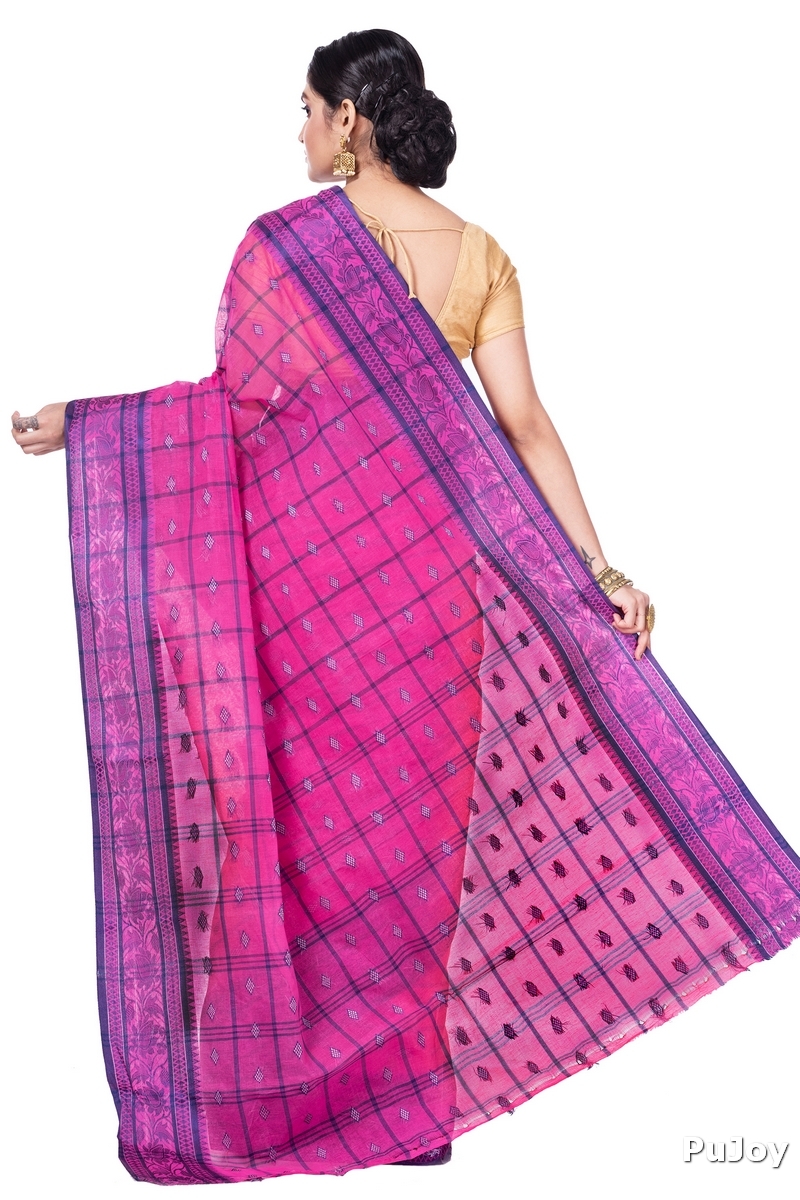Pink Pure Cotton Diamond_Tant Tant Saree (643)