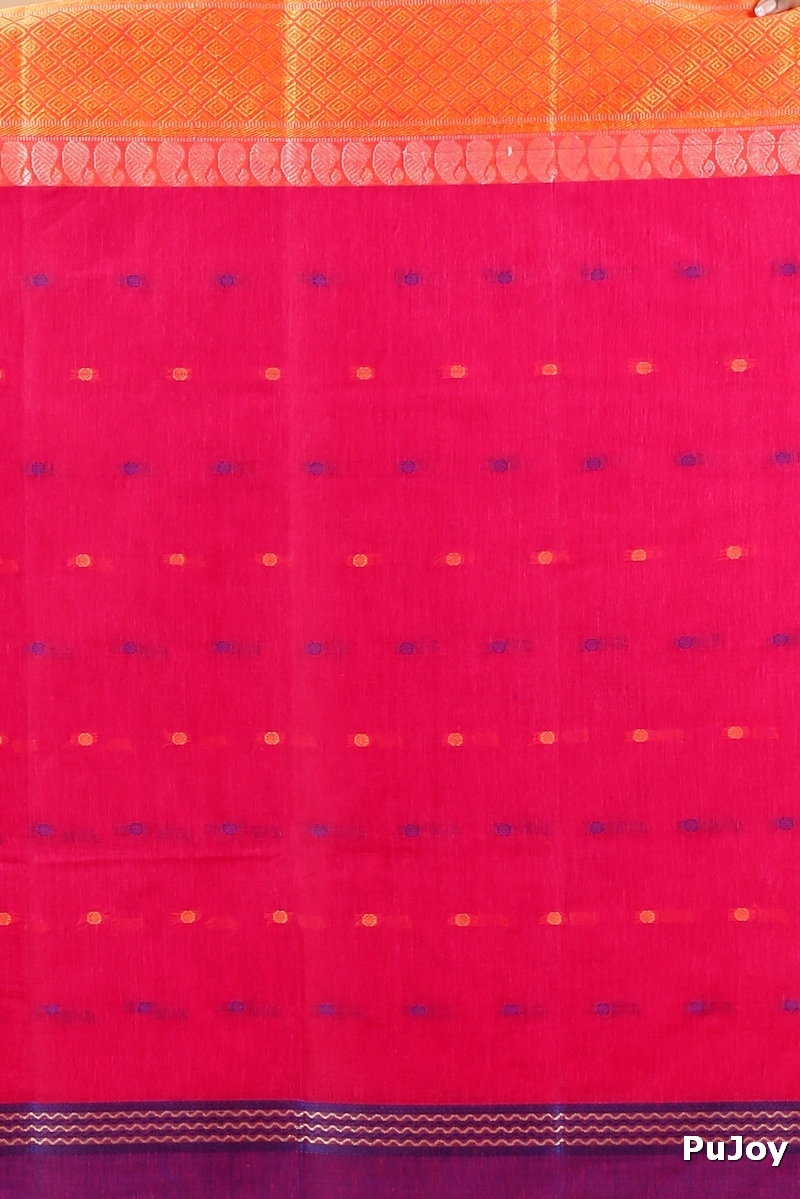 Pink Pure Cotton Ganga Jamuna_Buti Tant Saree (647)