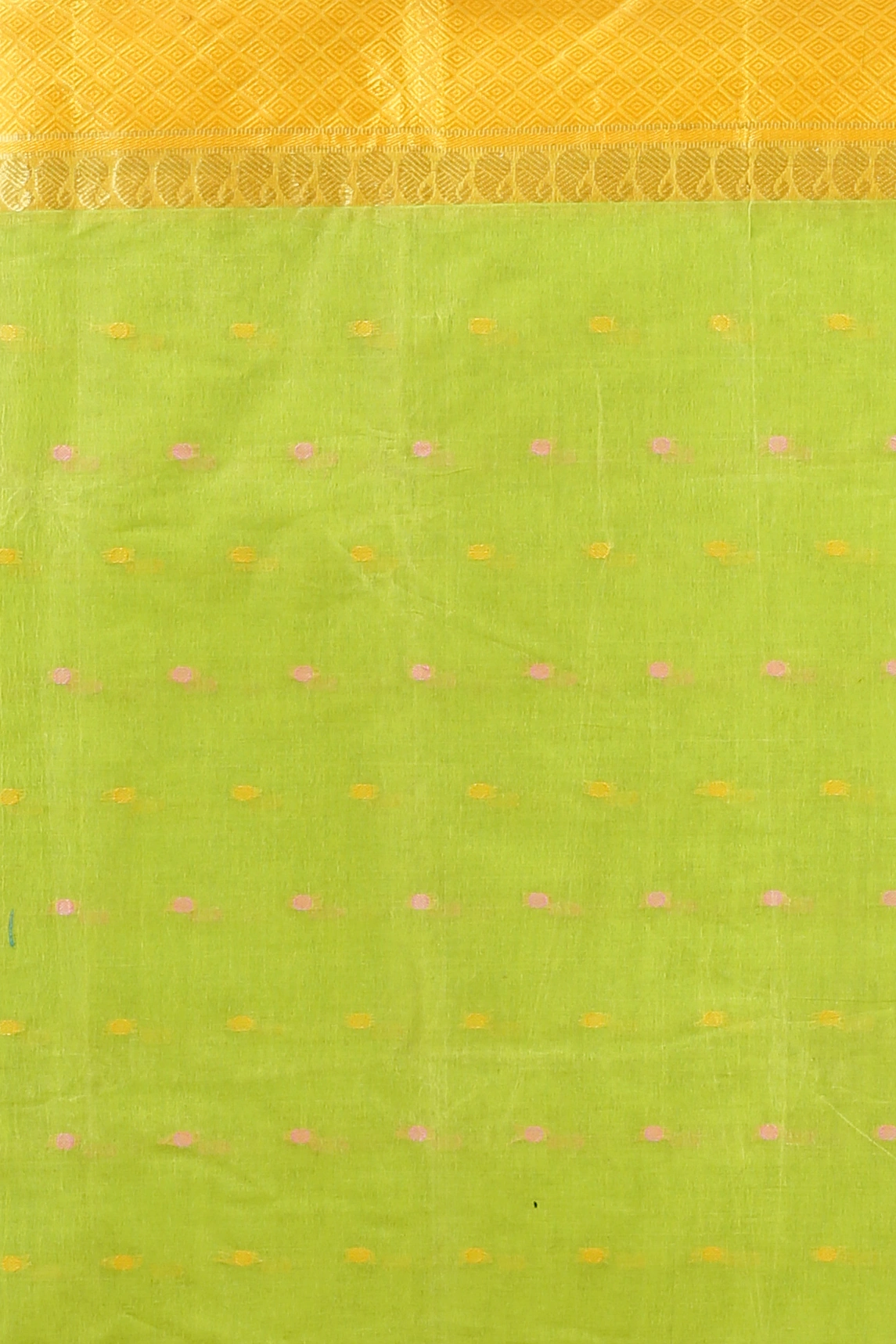 Light Green Pure Cotton Ganga Jamuna_Buti Tant Saree (649)