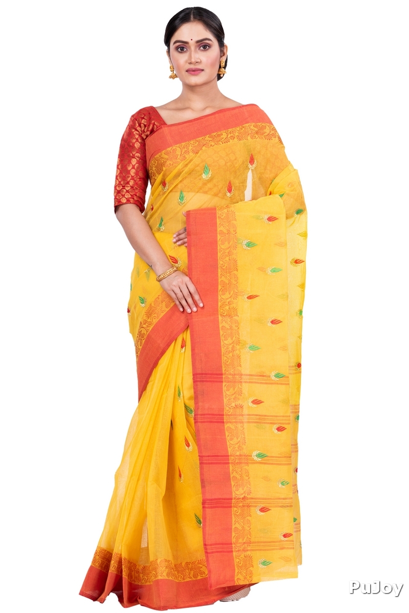 Yellow Pure Cotton Dip_Embro Tant Embroidery (659)