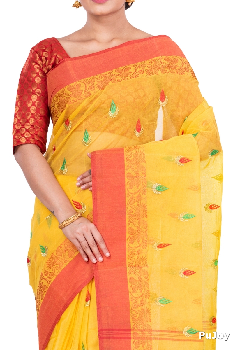 Yellow Pure Cotton Dip_Embro Tant Embroidery (659)