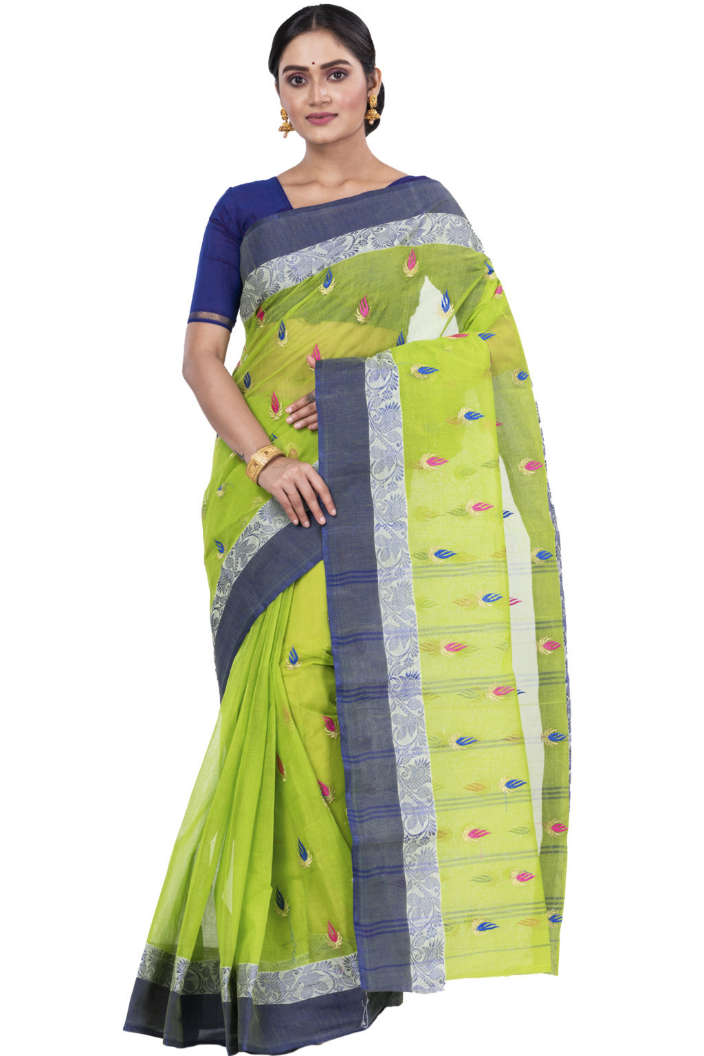 Green Pure Cotton Dip_Embro Tant Embroidery (661)