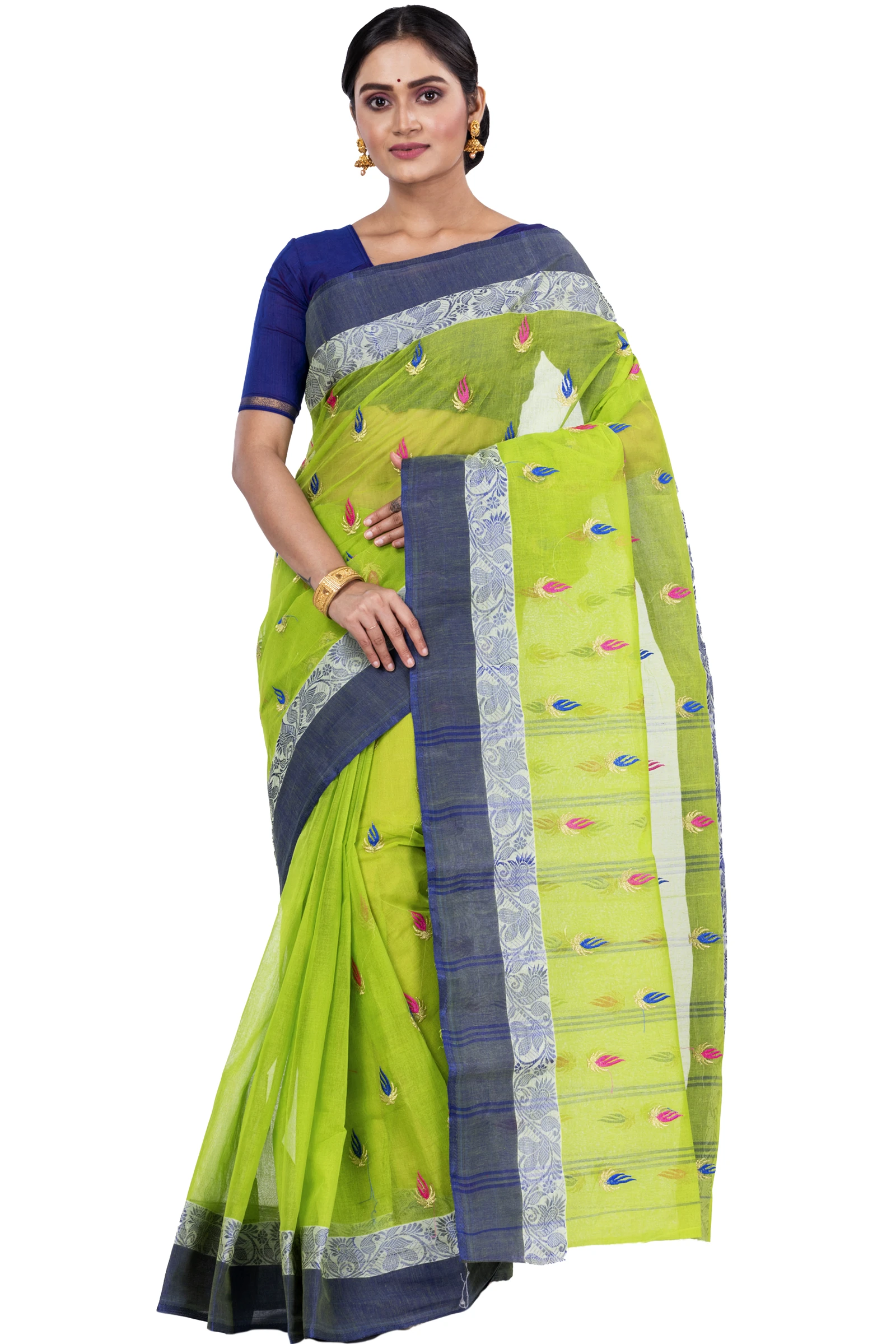 Green Pure Cotton Dip_Embro Tant Embroidery (661)