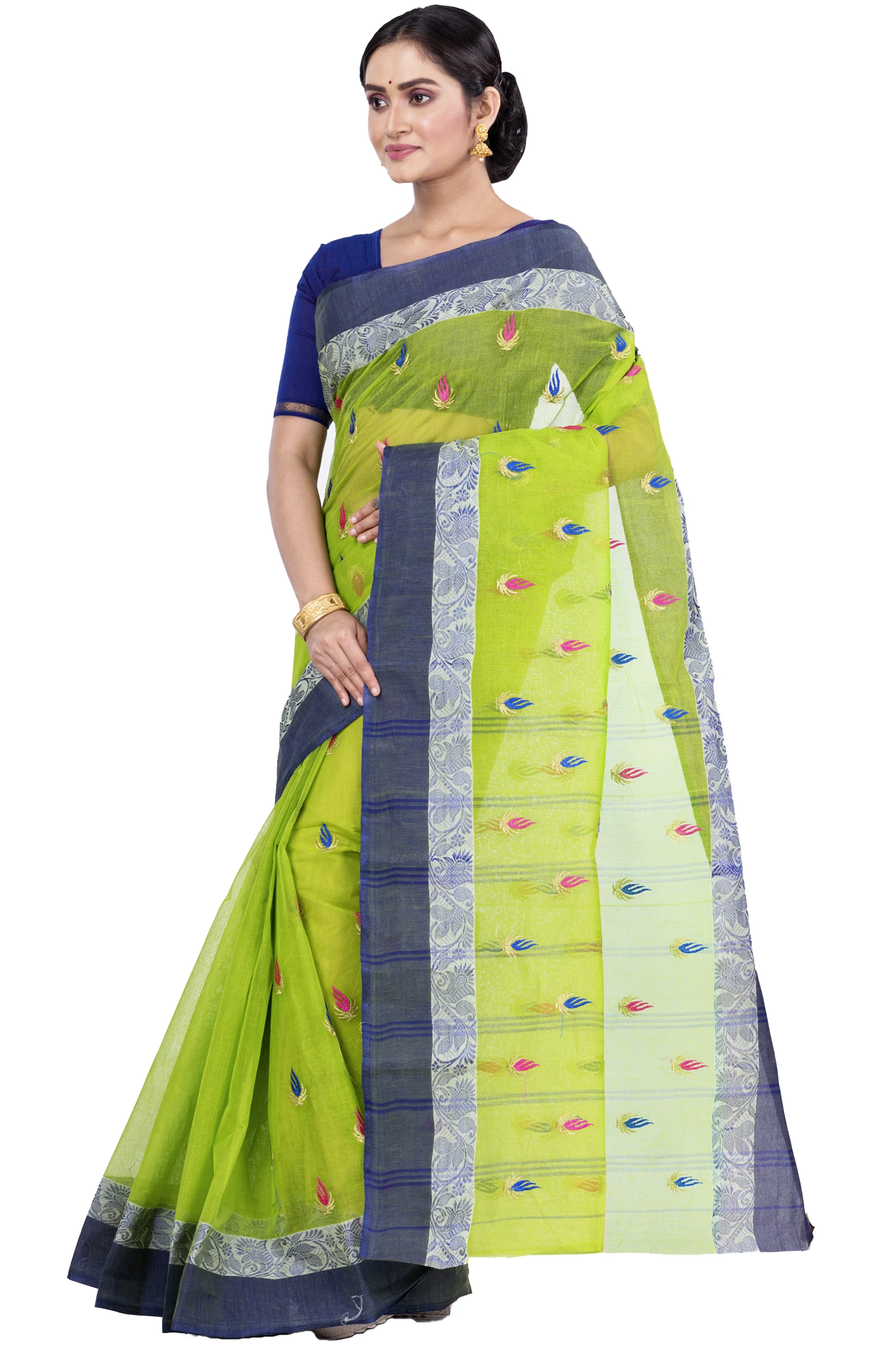 Green Pure Cotton Dip_Embro Tant Embroidery (661)