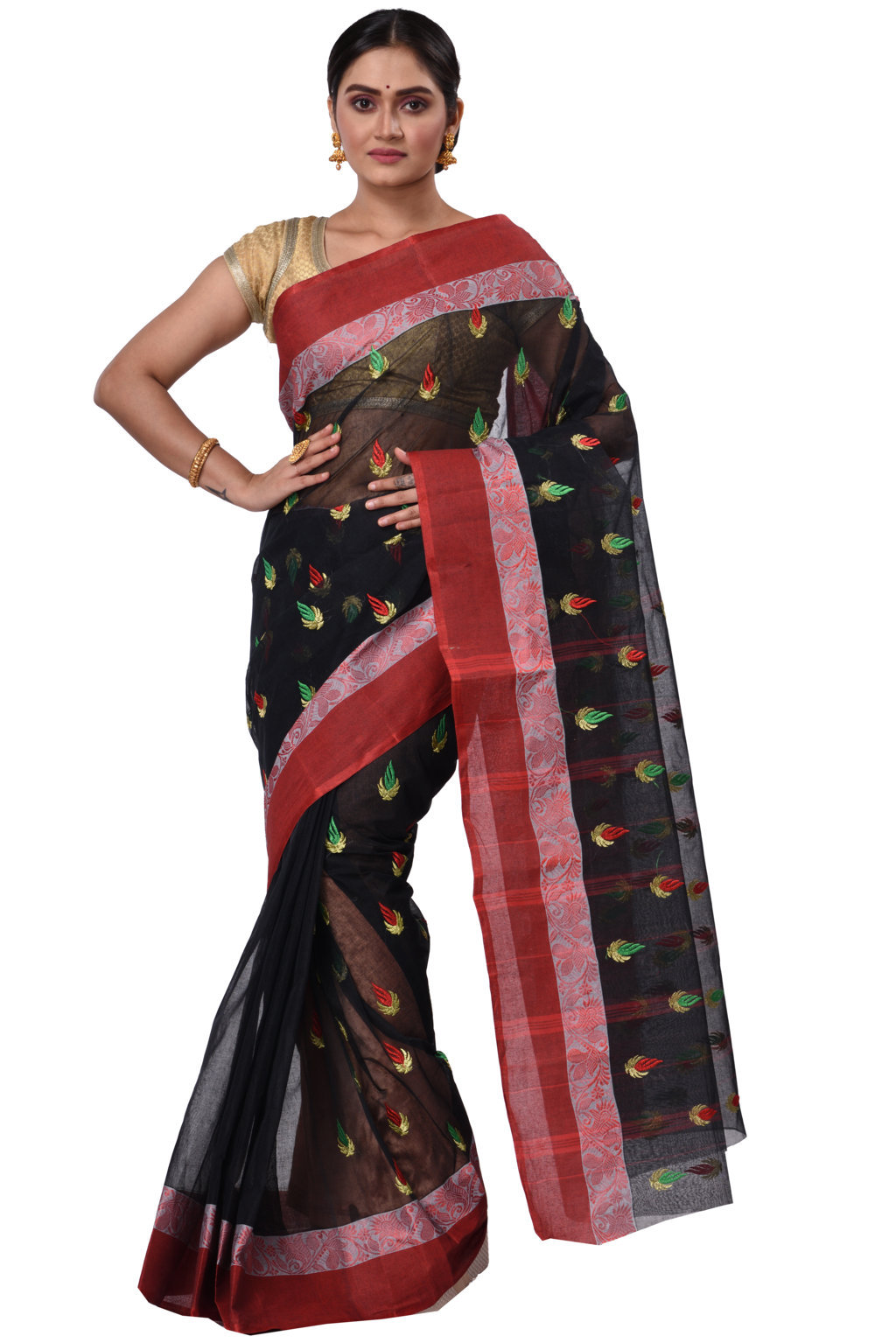 Black Pure Cotton Dip_Embro Tant Embroidery (662)