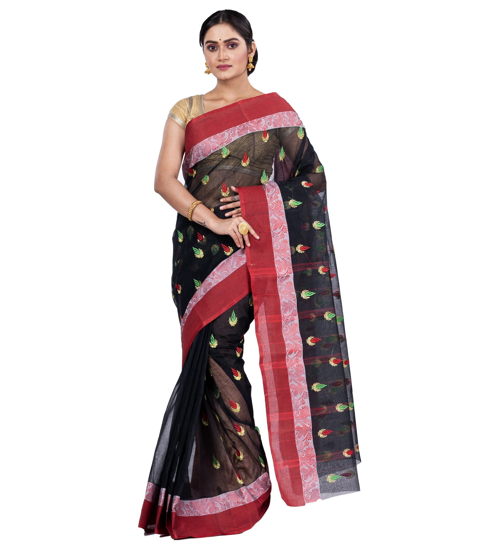 Black Pure Cotton Dip_Embro Tant Embroidery (662)