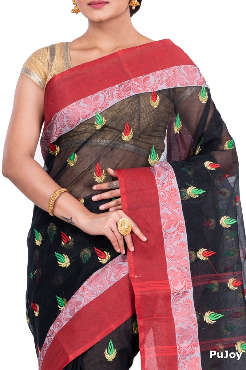 Black Pure Cotton Dip_Embro Tant Embroidery (662)