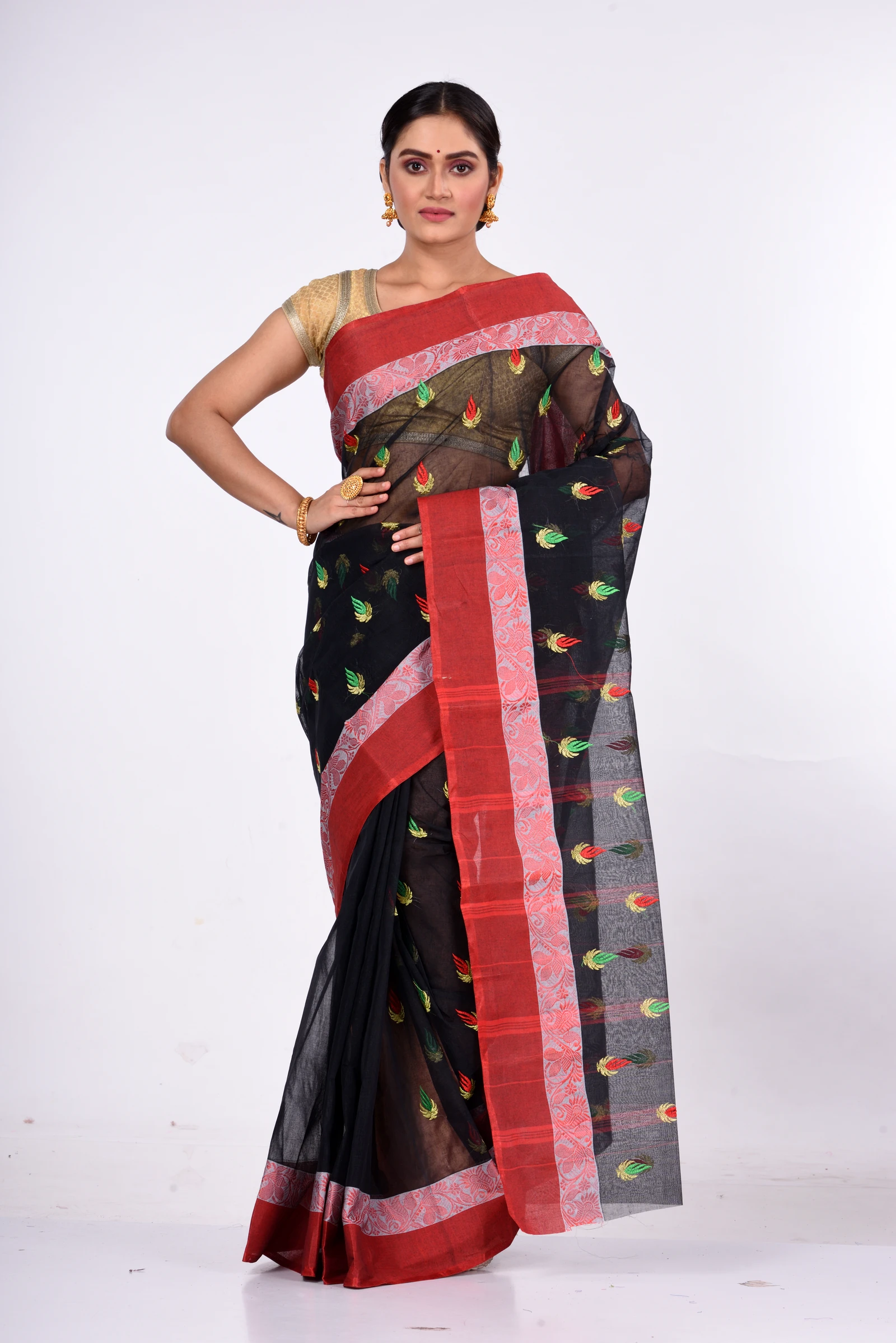 Black Pure Cotton Dip_Embro Tant Embroidery (662)
