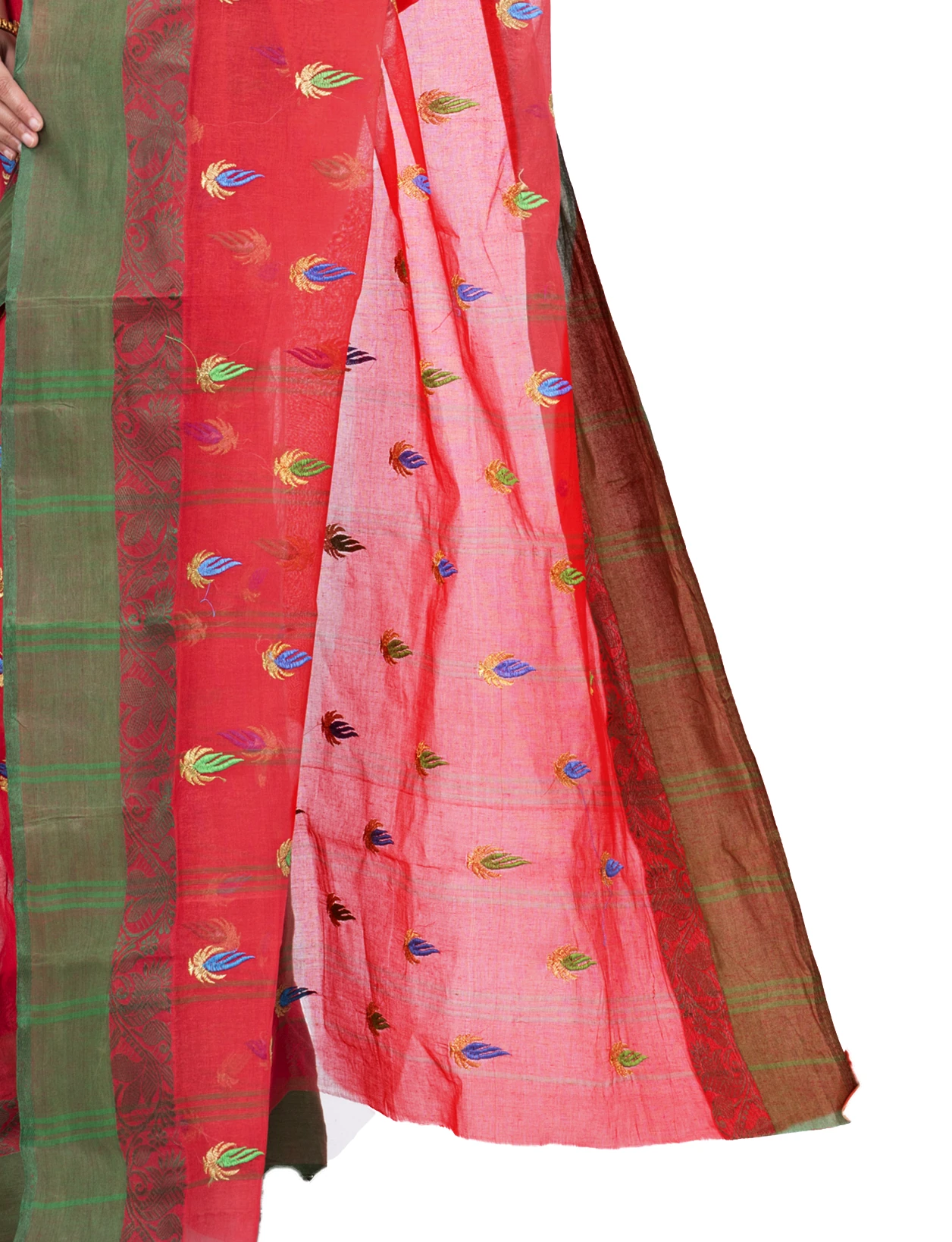 Red Pure Cotton Dip_Embro Tant Embroidery (663)