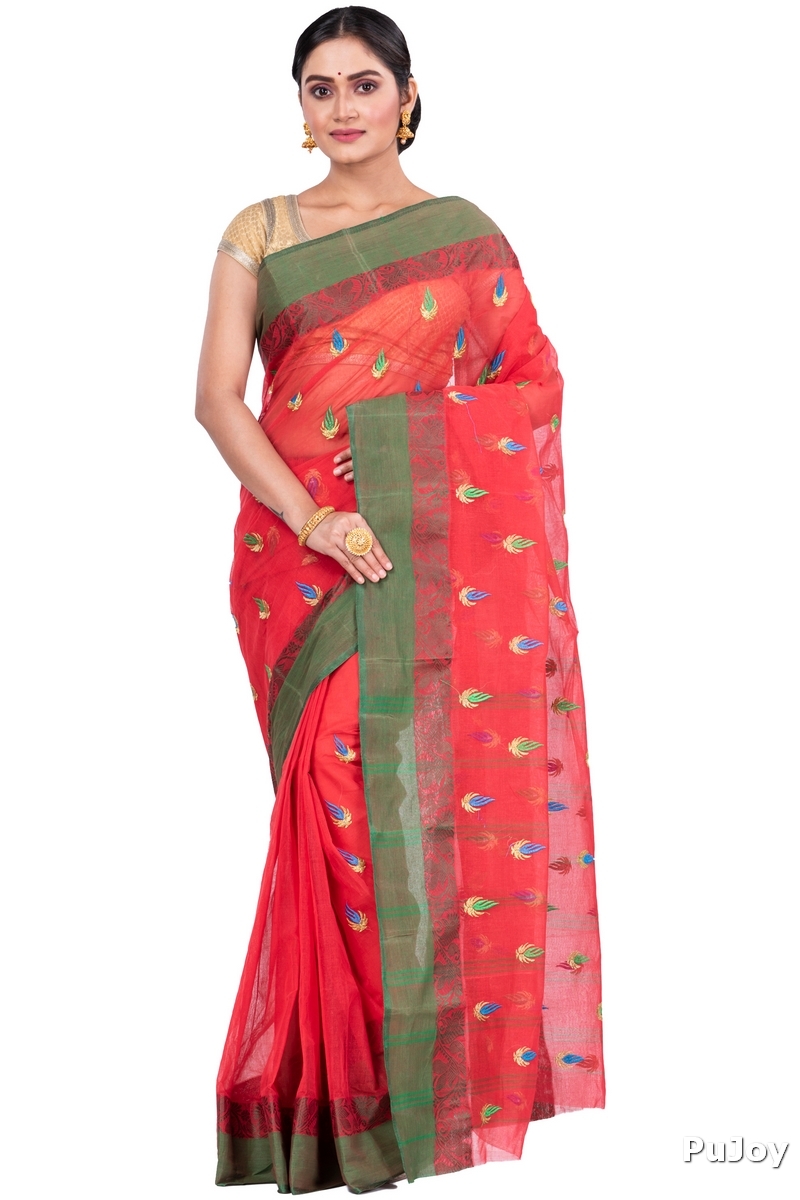 Red Pure Cotton Dip_Embro Tant Embroidery (663)