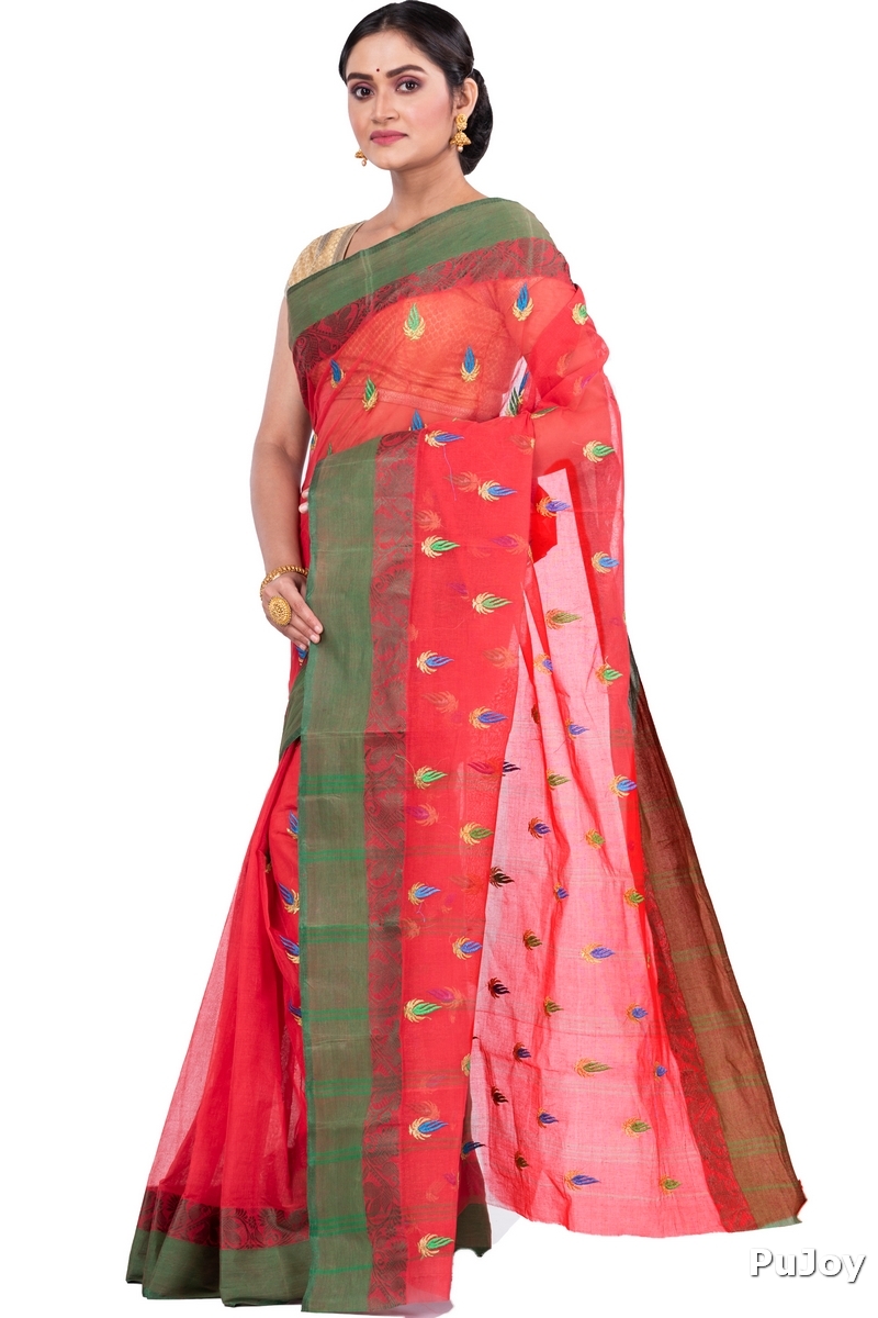 Red Pure Cotton Dip_Embro Tant Embroidery (663)