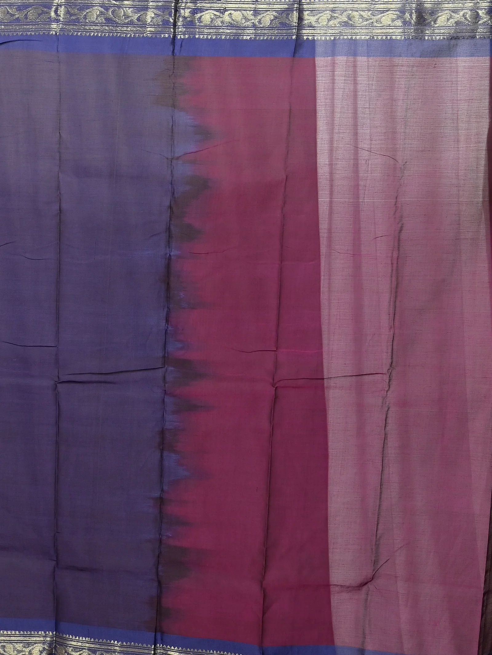 Magenta Cotton Parlik Gadwal Saree  (68)