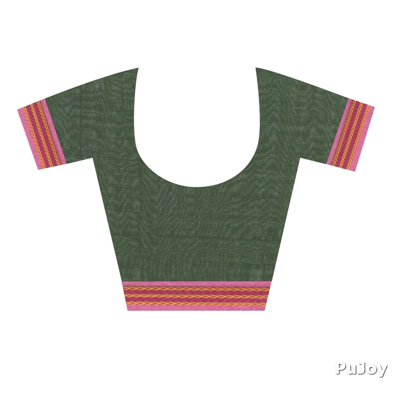 Green Pure Cotton Minakari_Jmdni Jamdani Saree (698)